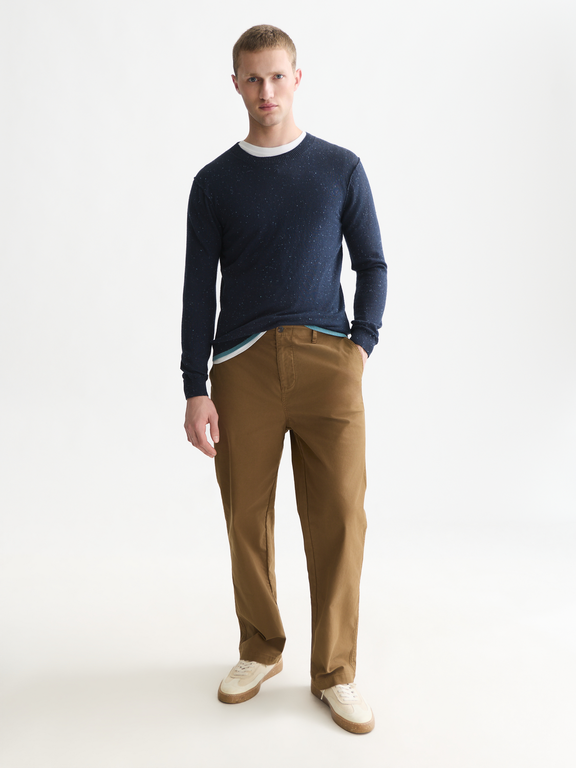 Speckled Wool-Blend Pullover