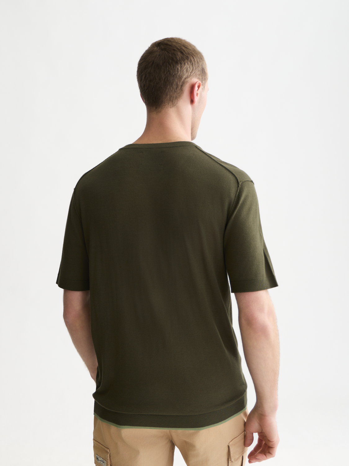 Knitted Wool-Blend Relaxed T-Shirt