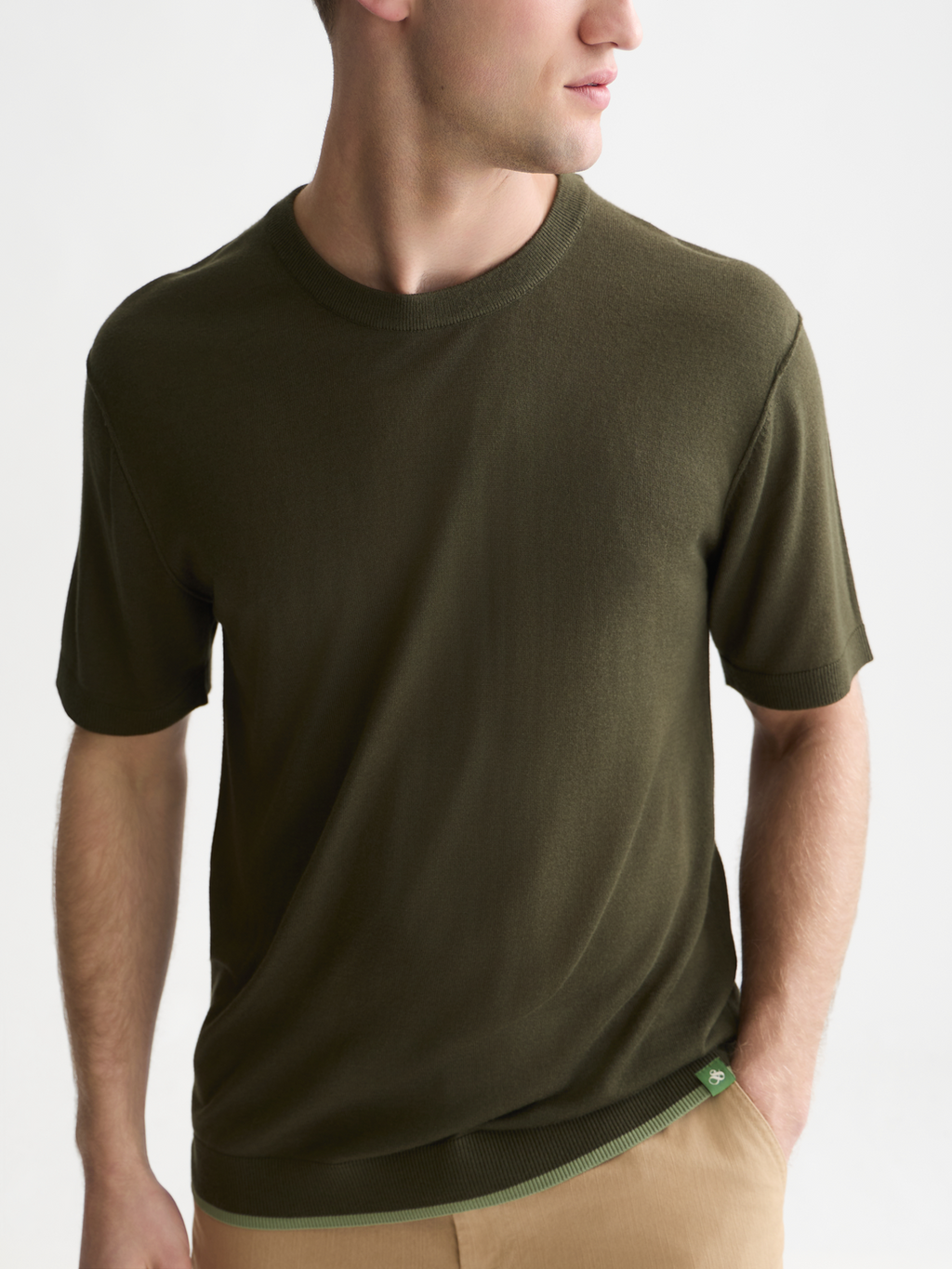 Knitted Wool-Blend Relaxed T-Shirt