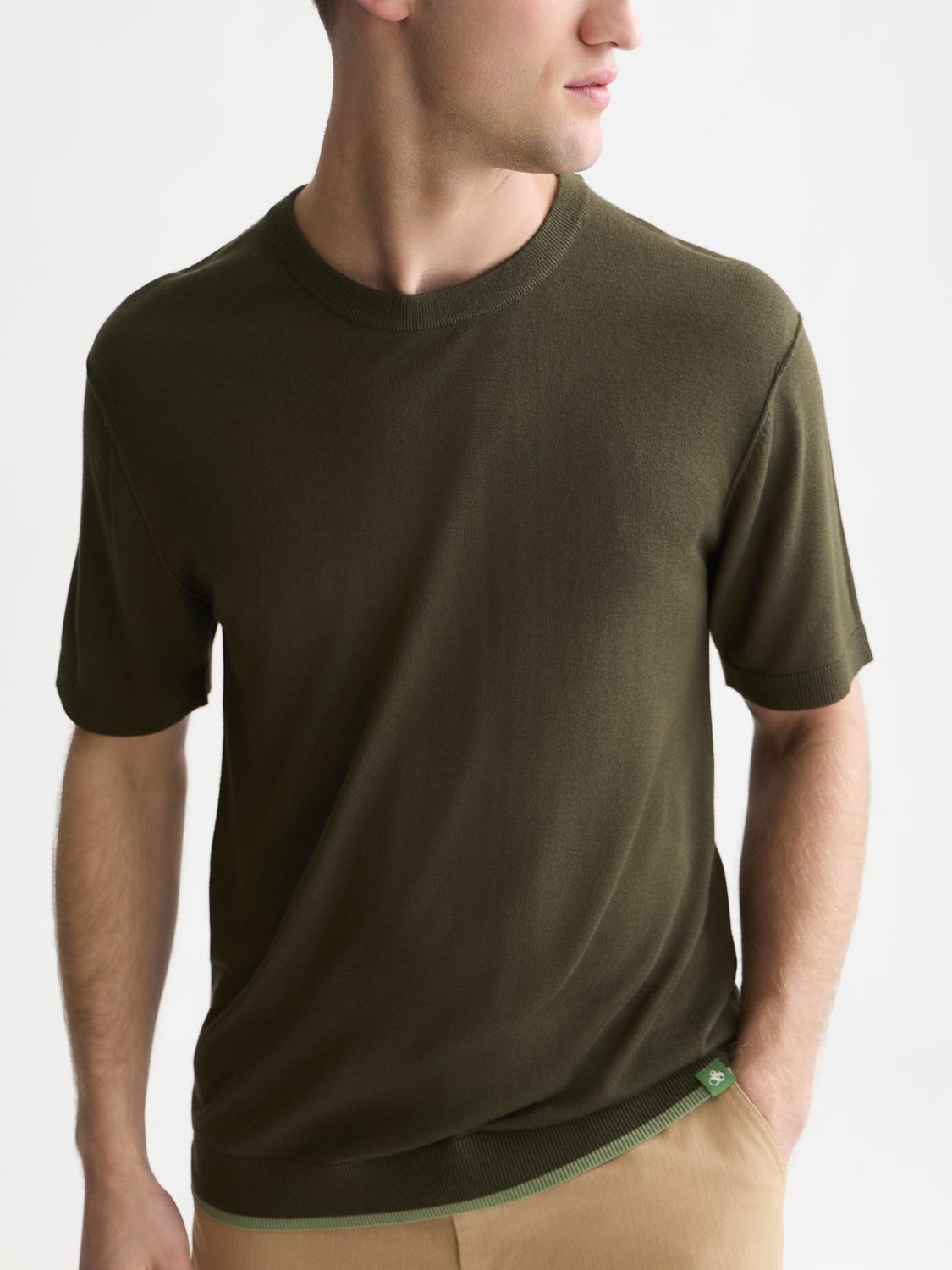 Knitted Wool-Blend Relaxed T-Shirt