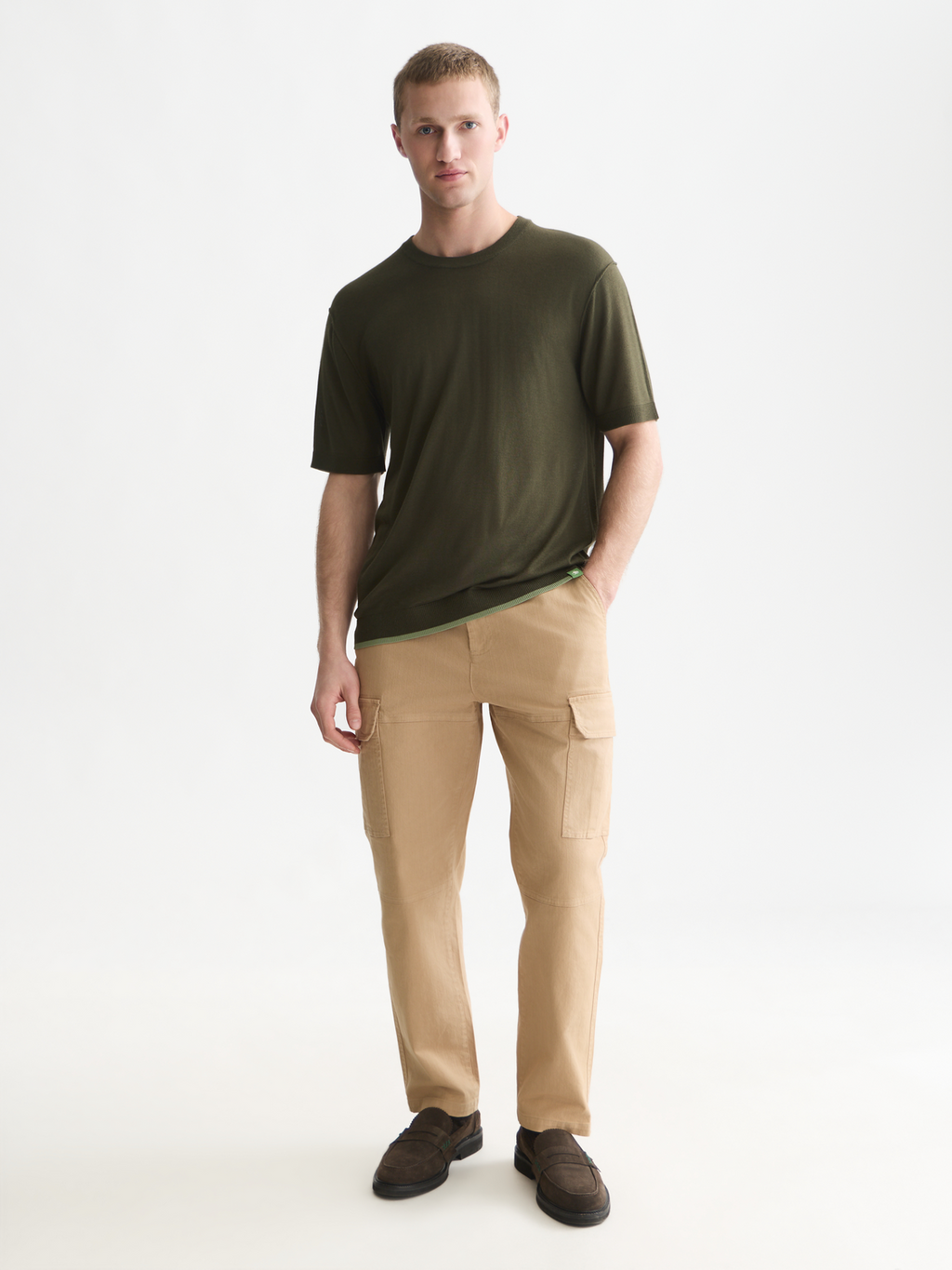 Knitted Wool-Blend Relaxed T-Shirt