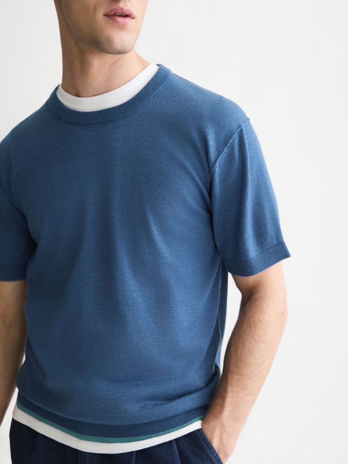 Knitted Wool-Blend Relaxed T-Shirt