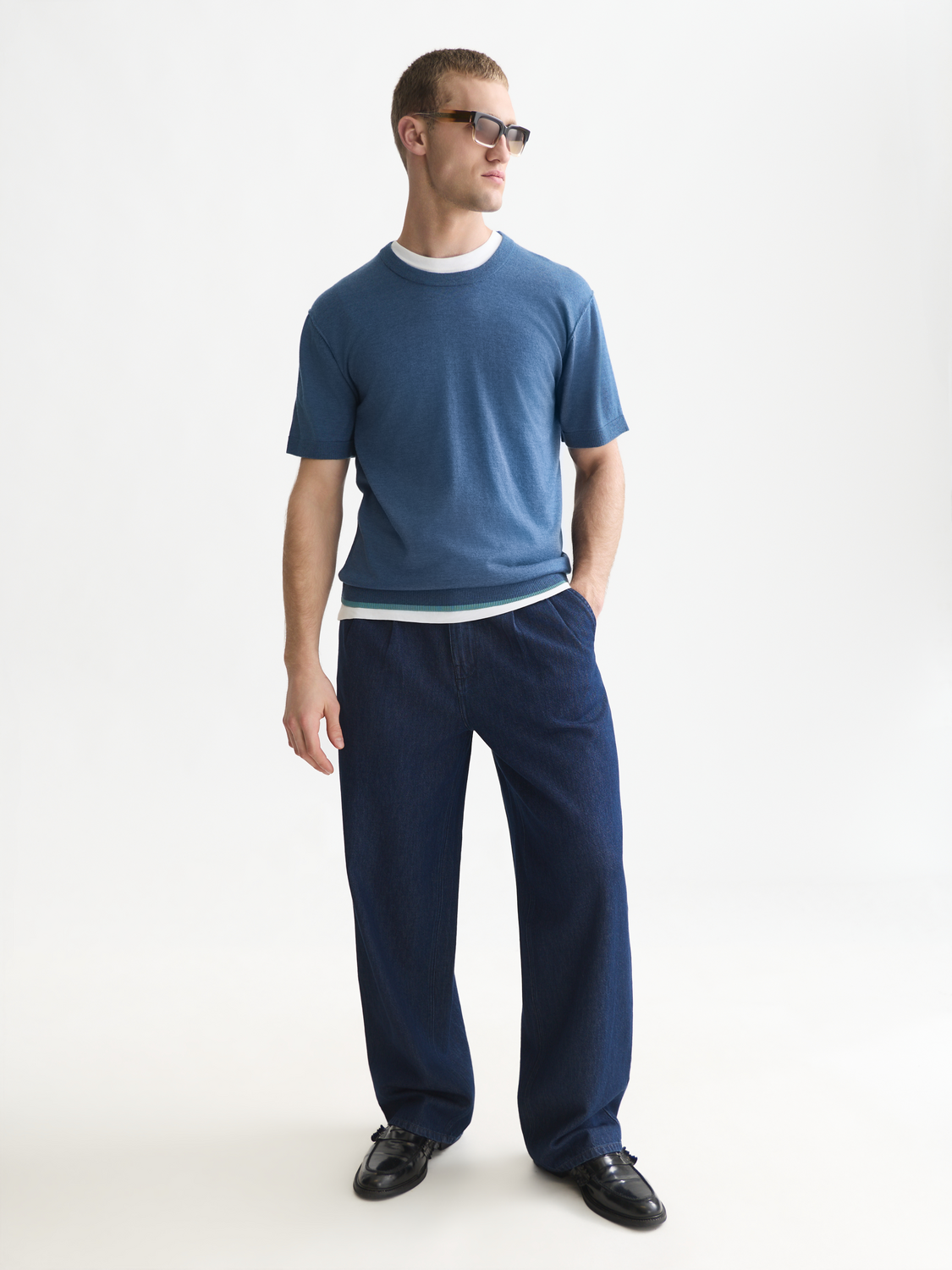 Knitted Wool-Blend Relaxed T-Shirt