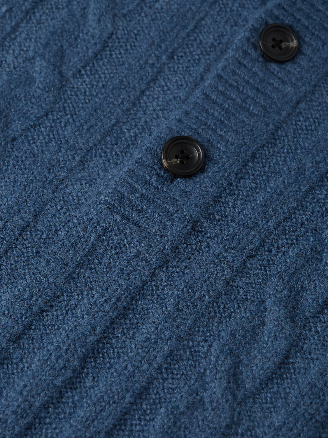 Soft Cable-Knit Wool-Blend Polo Pullover