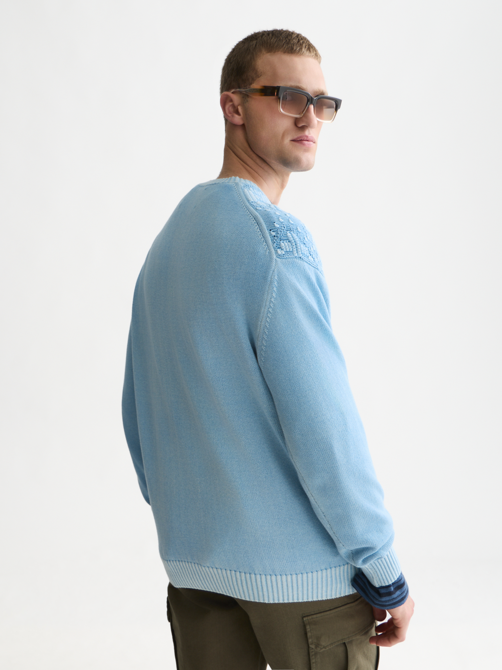 Structured Cotton Dropped-Shoulder Pullover