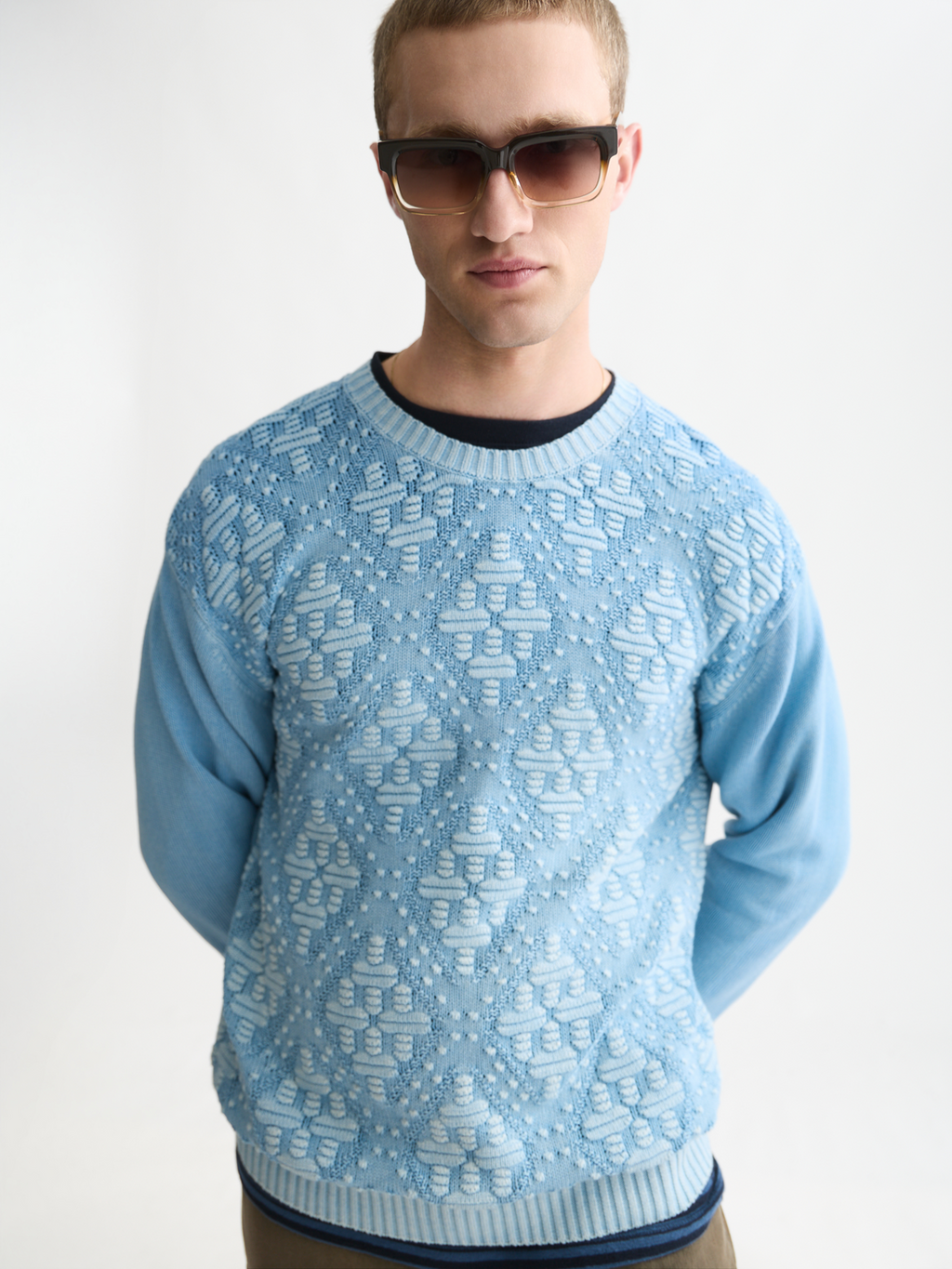 Structured Cotton Dropped-Shoulder Pullover