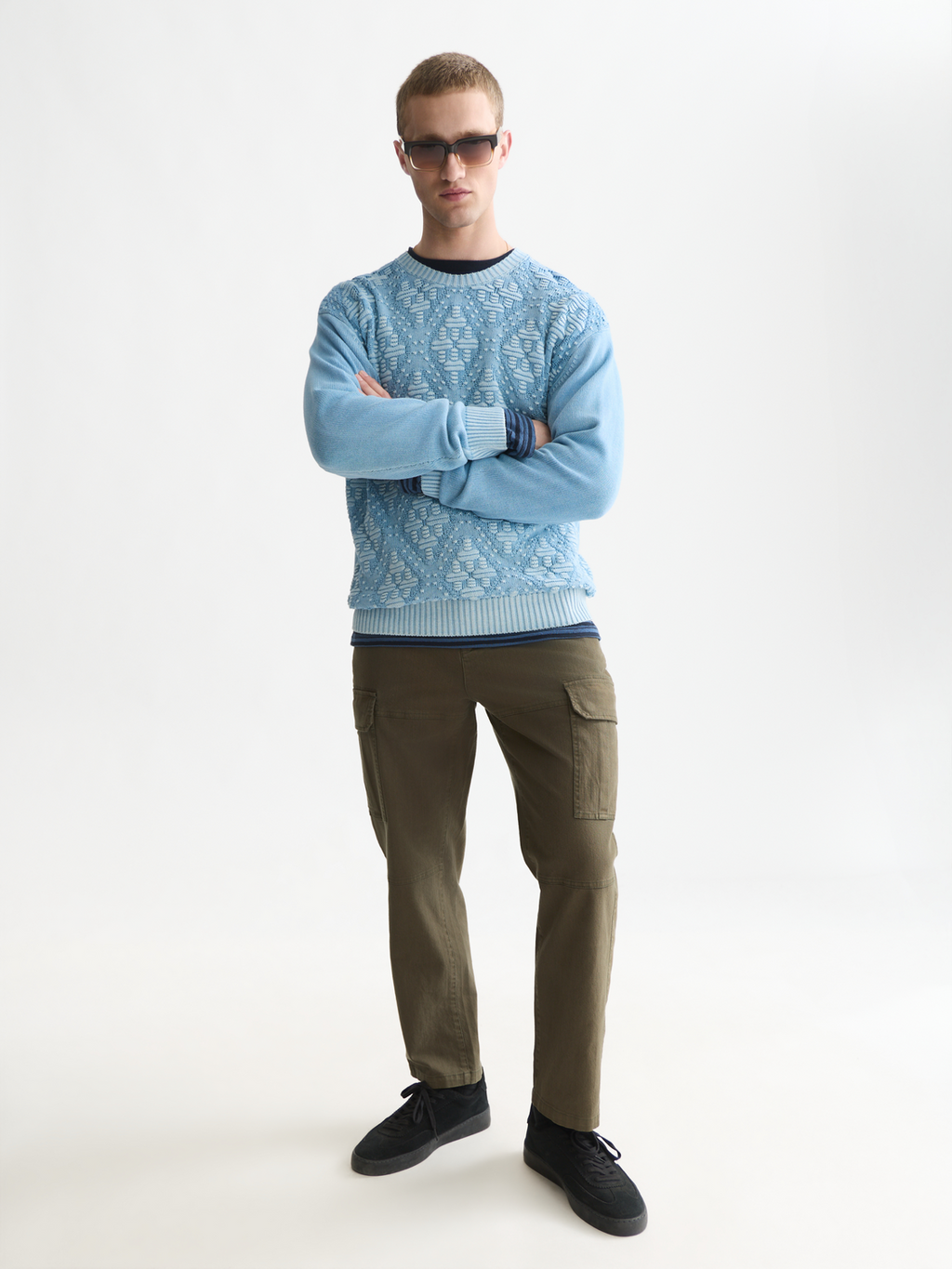 Structured Cotton Dropped-Shoulder Pullover