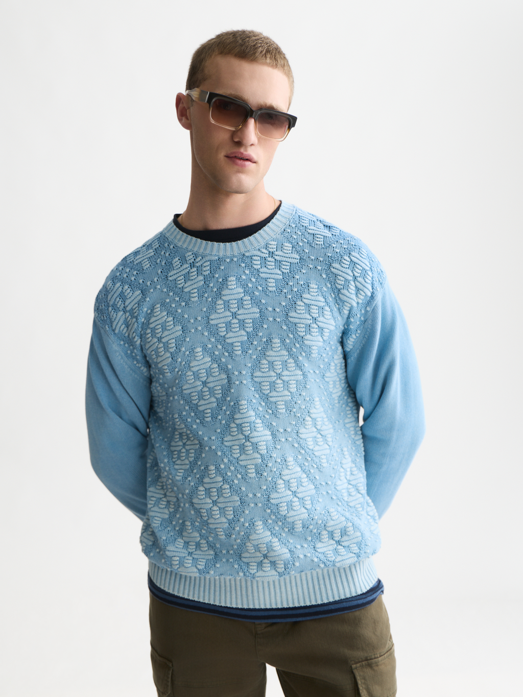 Structured Cotton Dropped-Shoulder Pullover