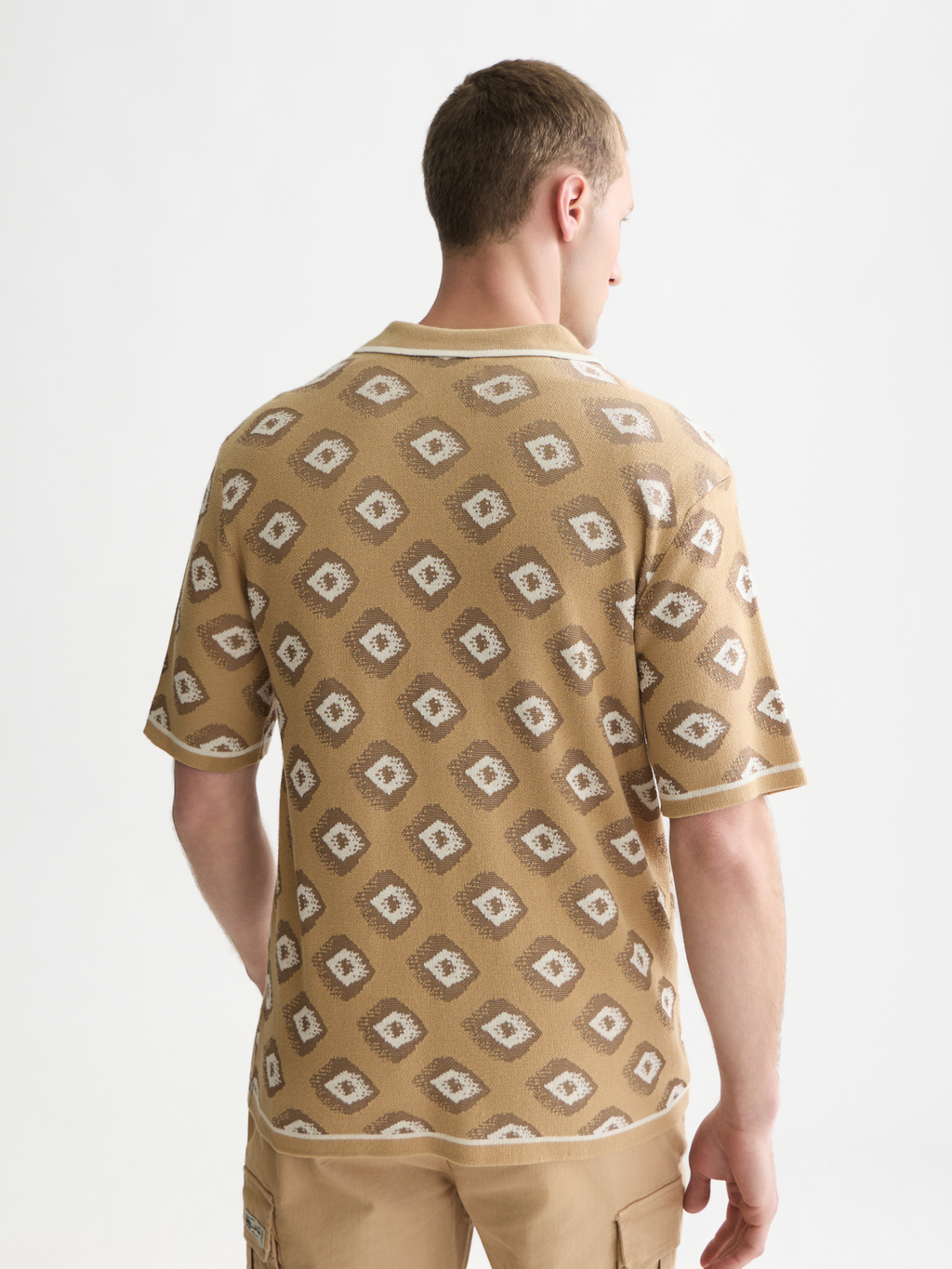 Jacquard Cotton-Blend Short-Sleeve Shirt