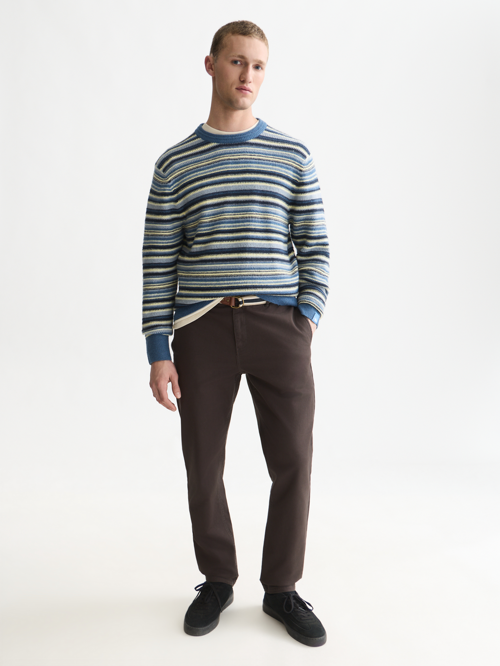 Soft knit stripe pullover