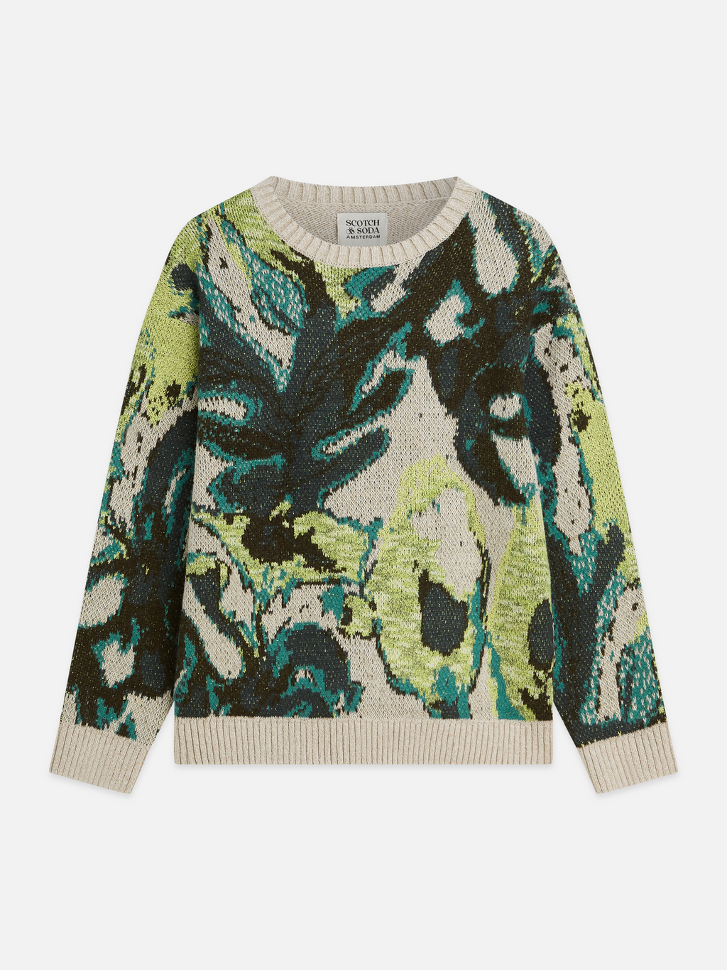 Watercolor Cotton-Linen Loose Pullover