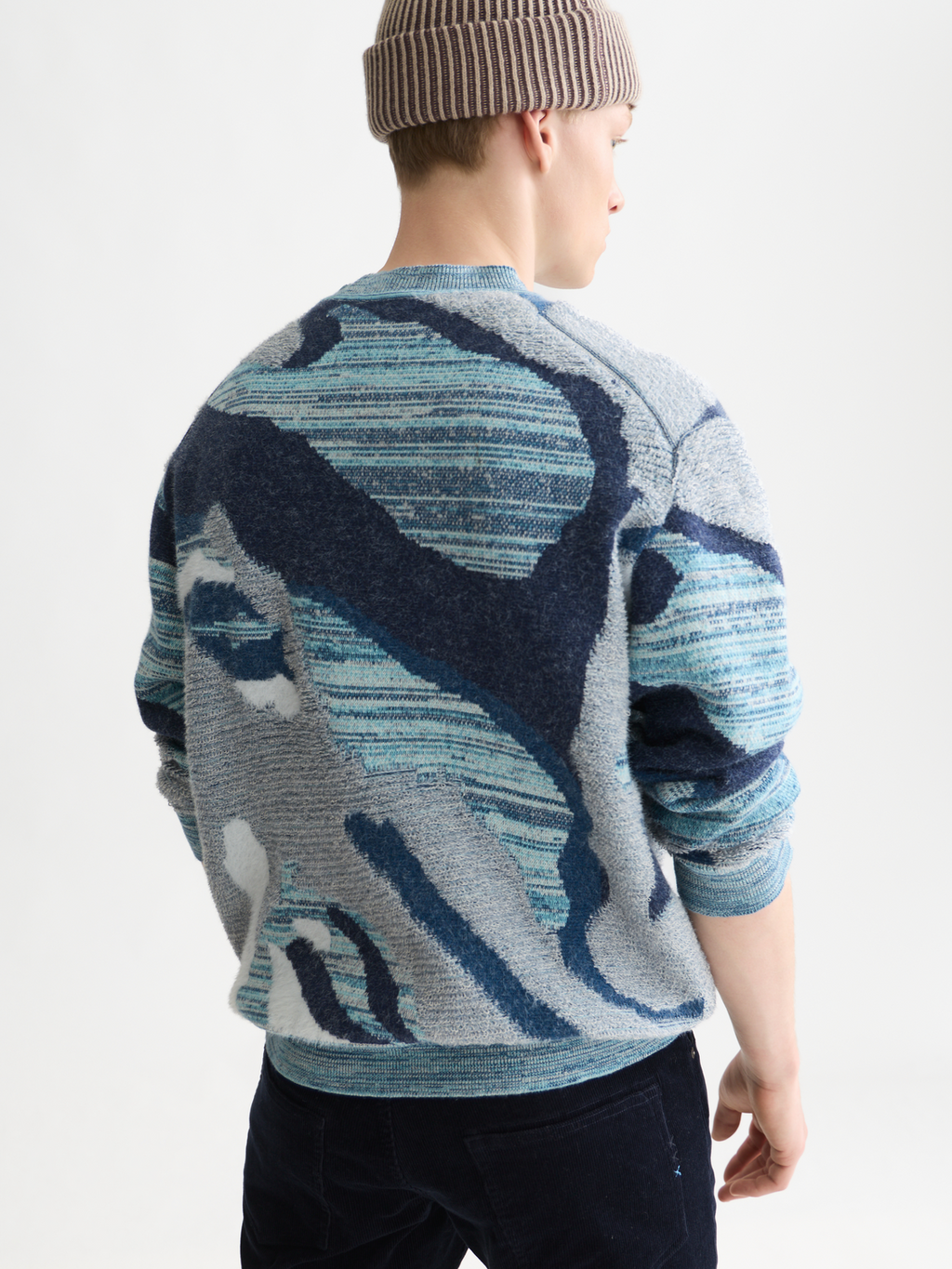 Jacquard Cotton Loose Pullover
