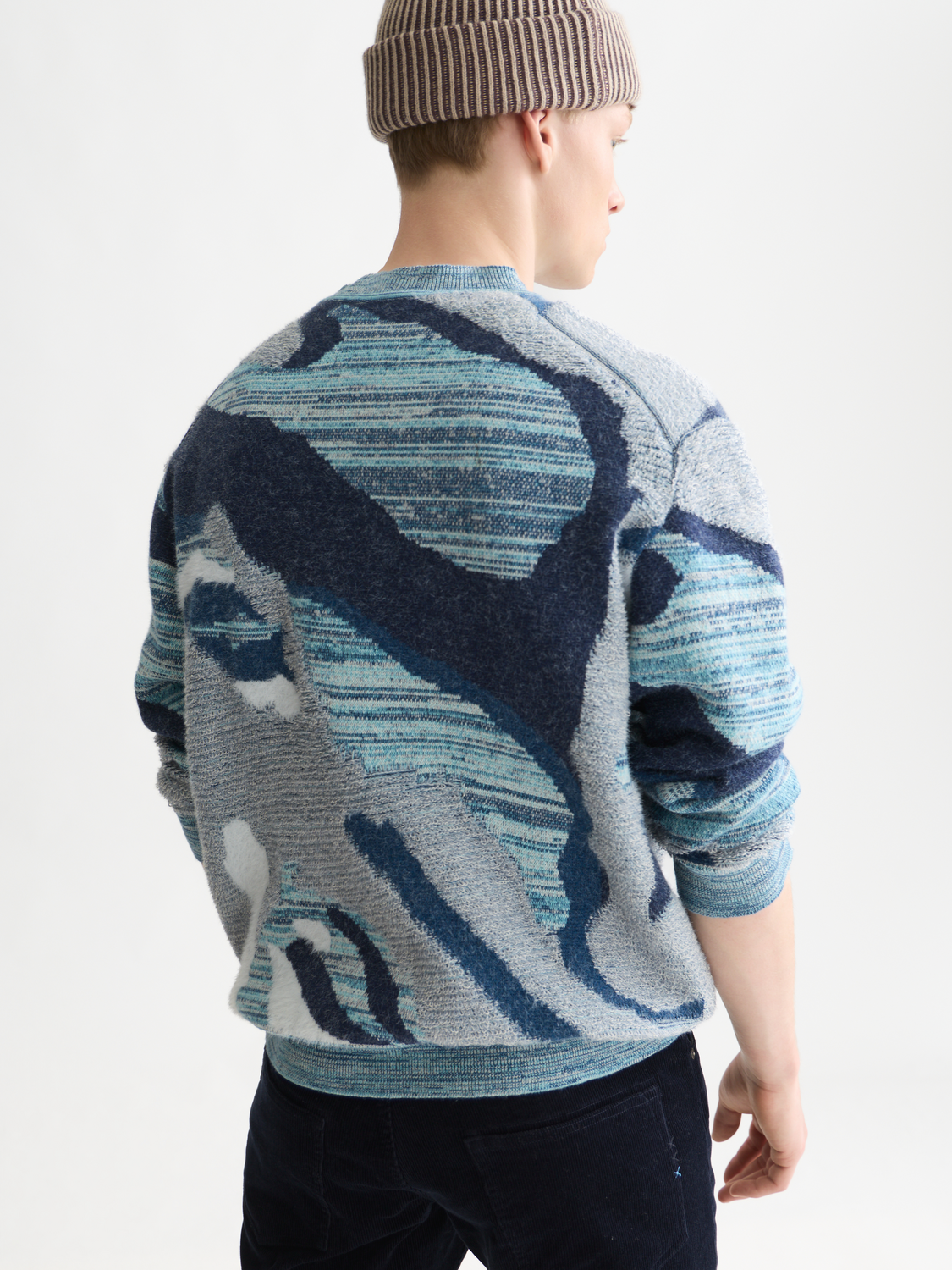 Jacquard Cotton Loose Pullover