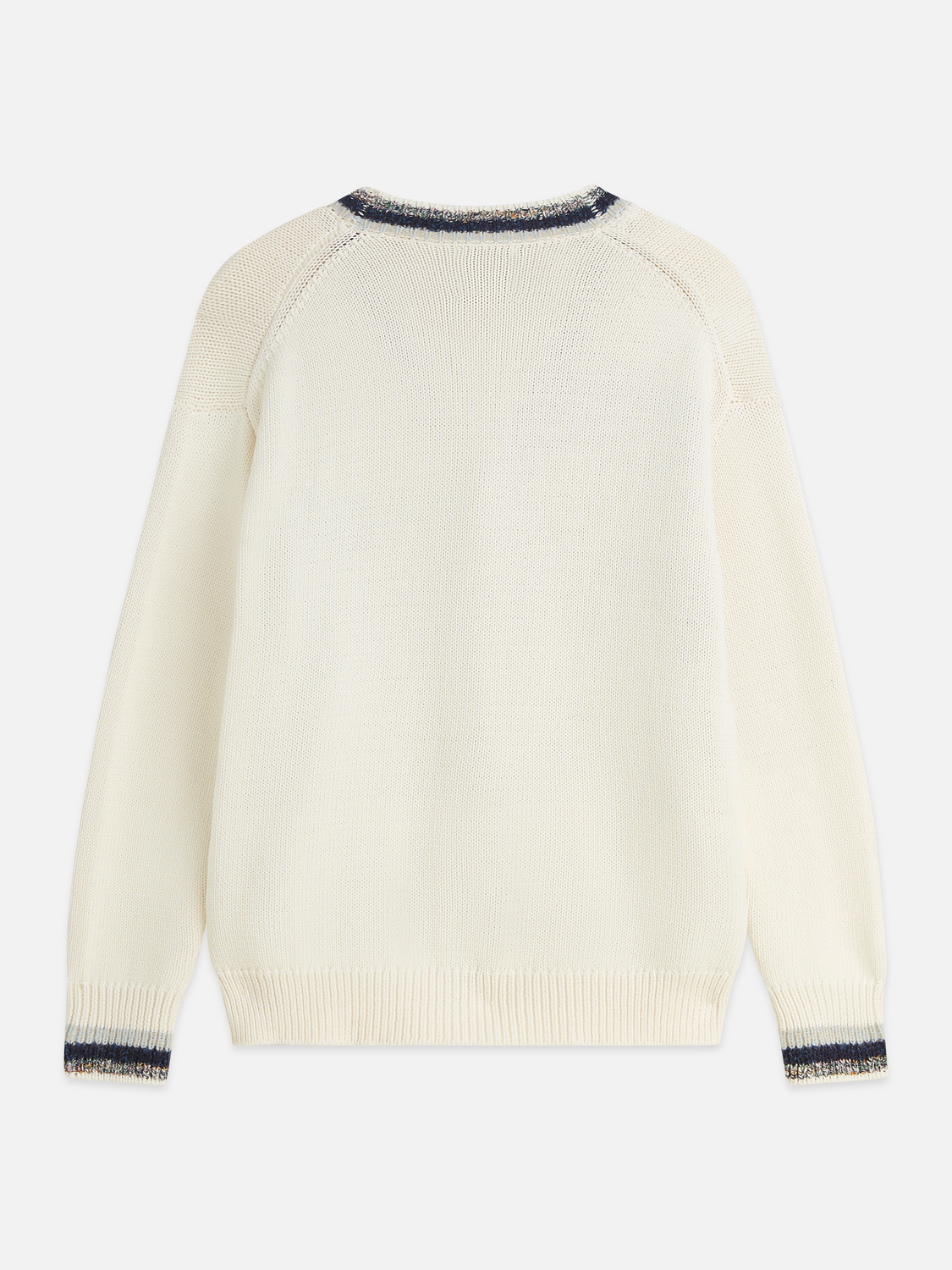 Intarsia Cotton-Blend Dropped Shoulder Cardigan