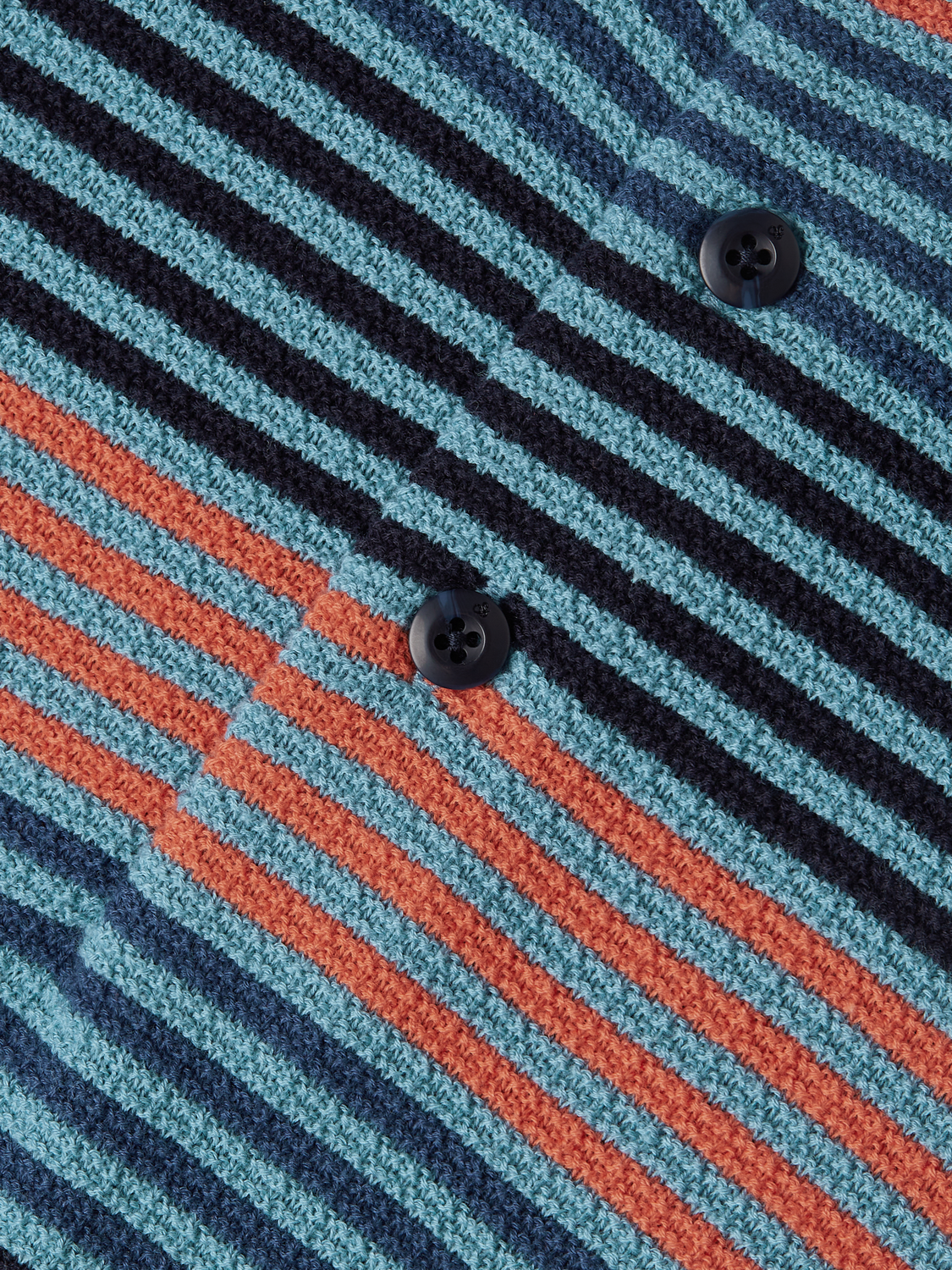 Textured Striped Cotton Polo