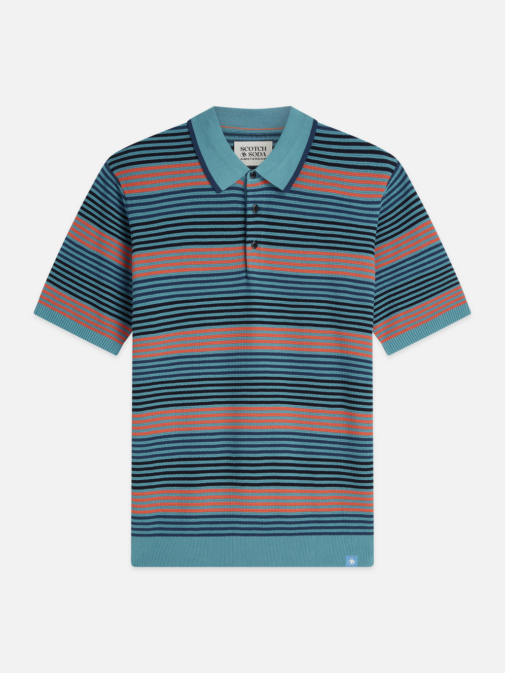 Textured Striped Cotton Polo