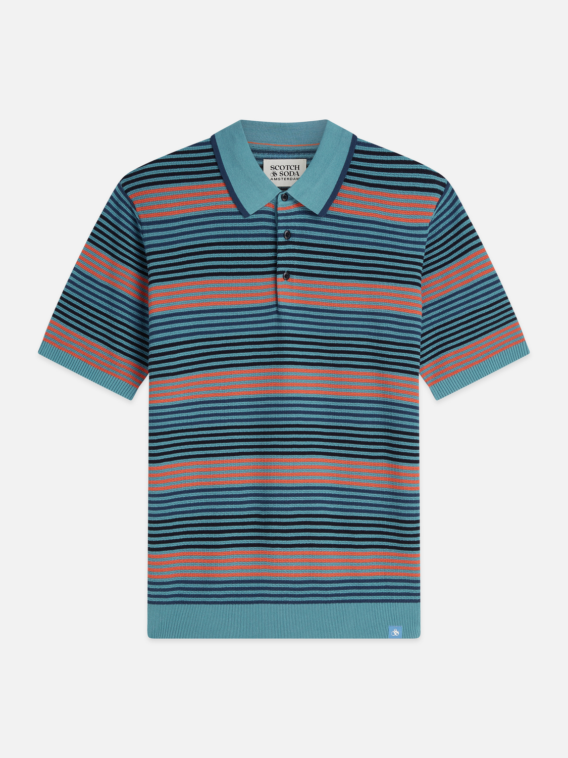 Textured Striped Cotton Polo