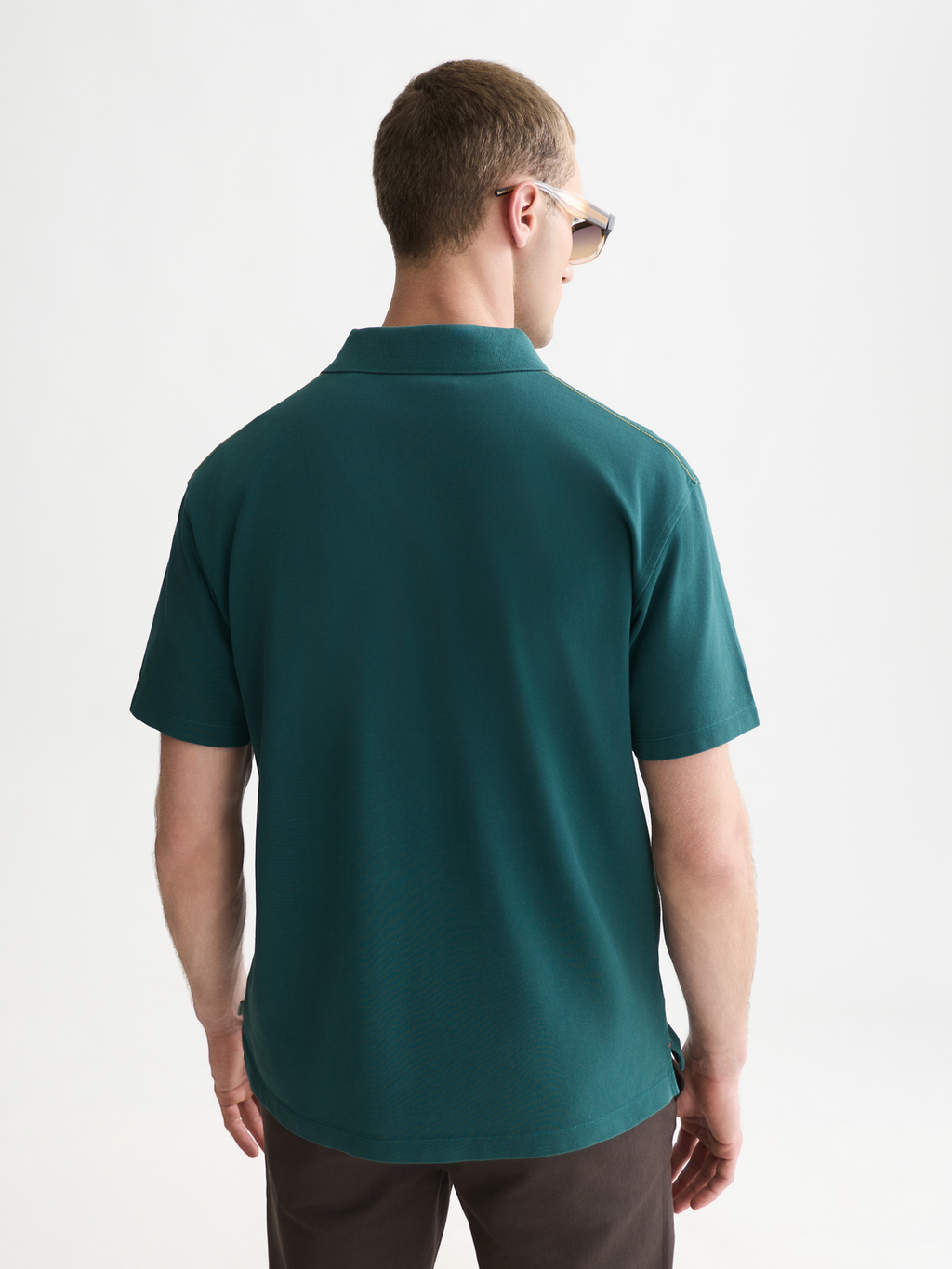 Pique relaxed garment-dyed polo