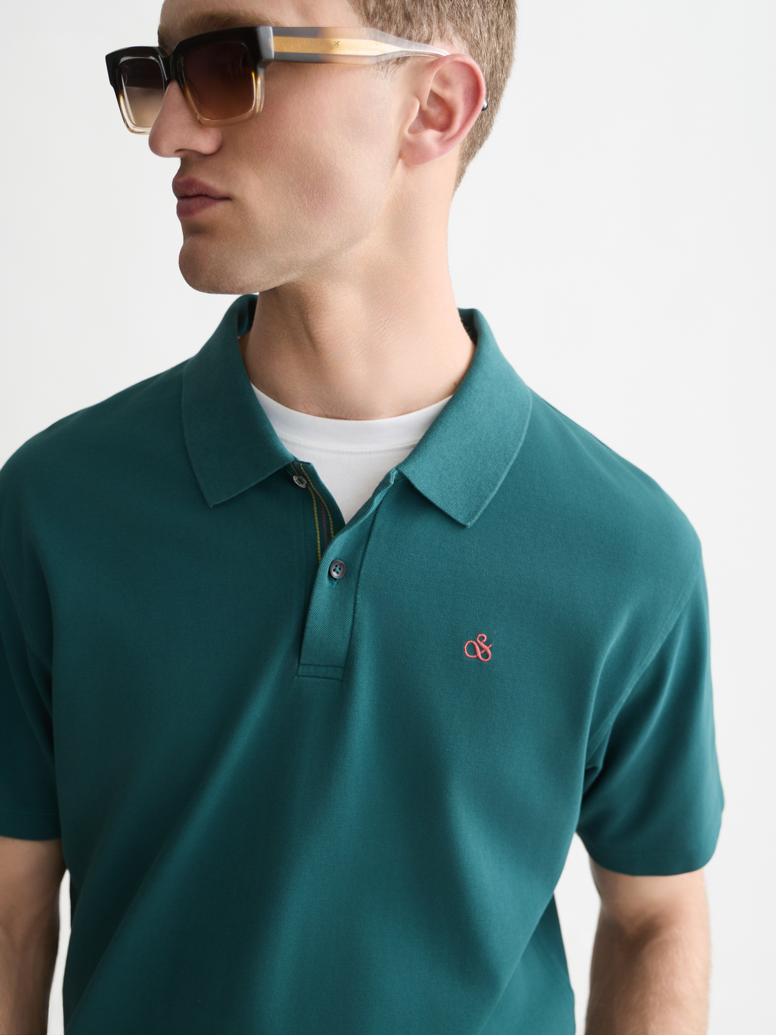 Pique relaxed garment-dyed polo