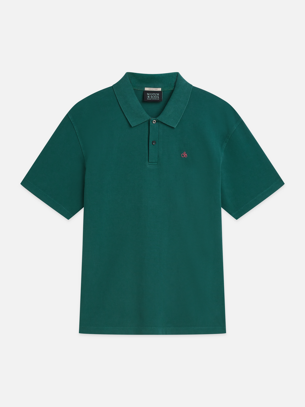 Pique relaxed garment-dyed polo