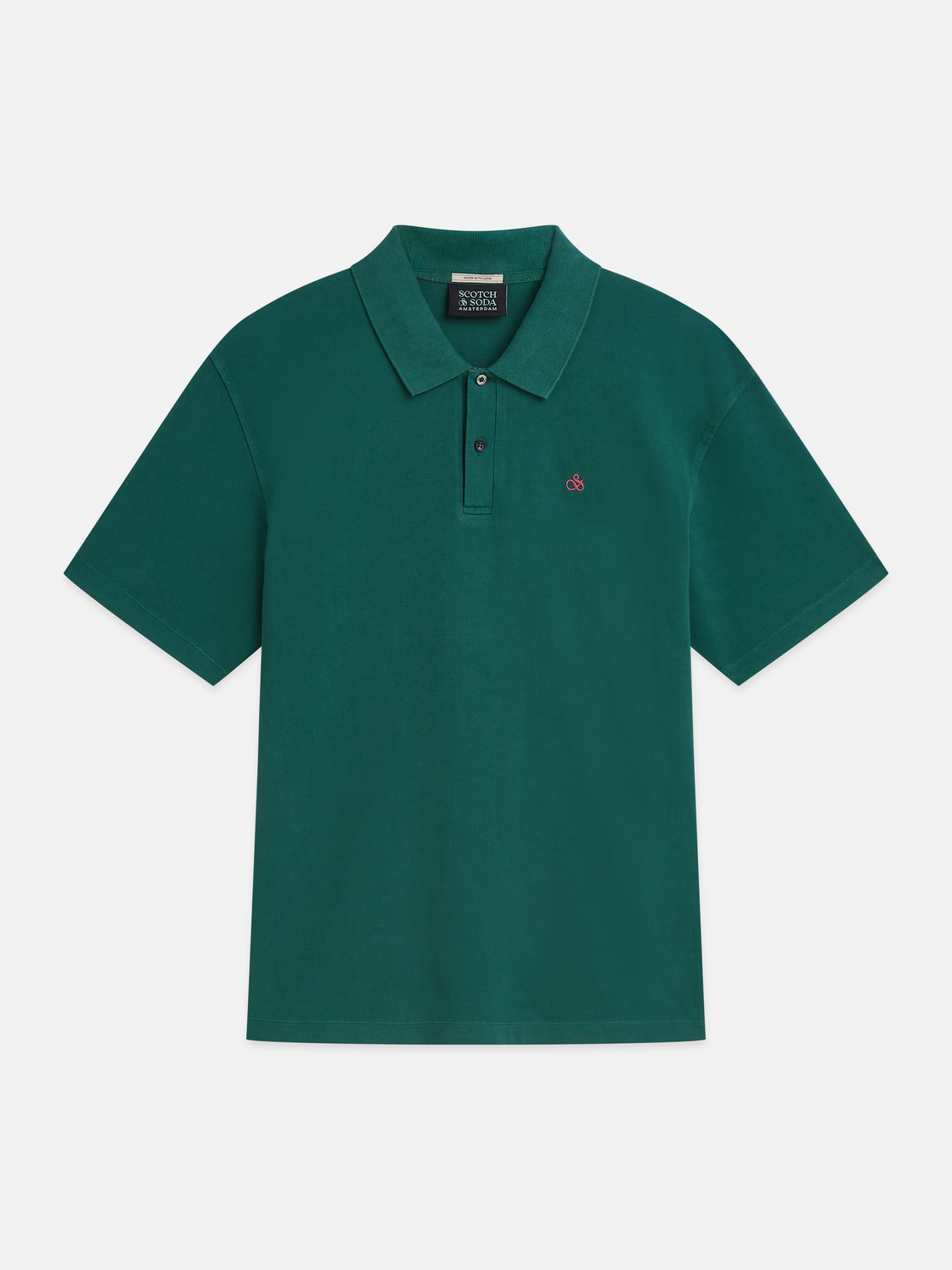 Pique relaxed garment-dyed polo