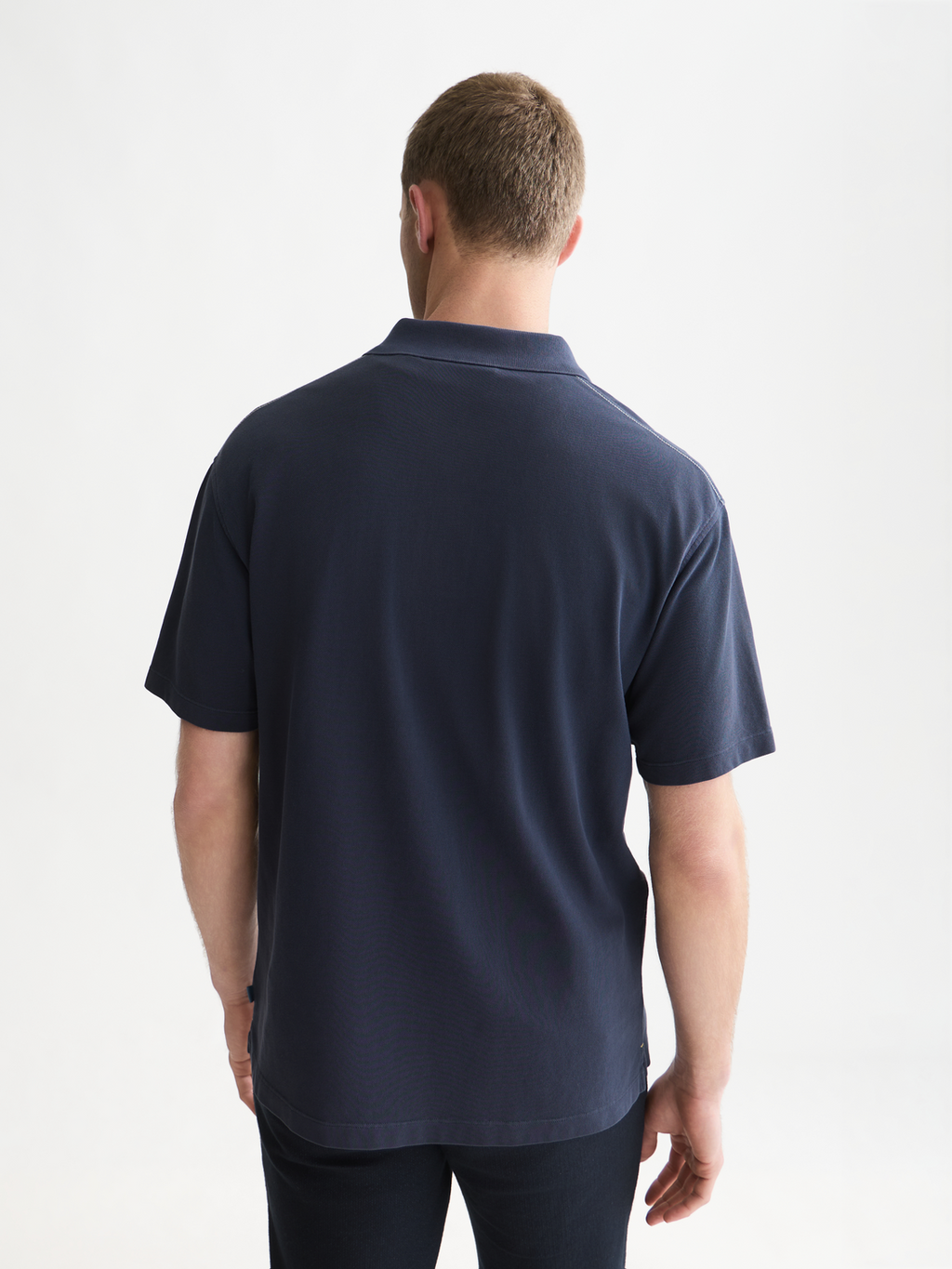 Pique relaxed garment-dyed polo