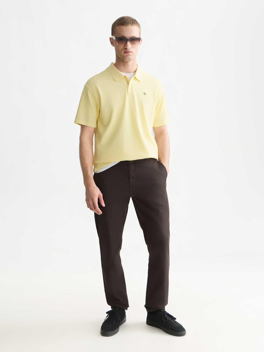 Pique relaxed garment-dyed polo