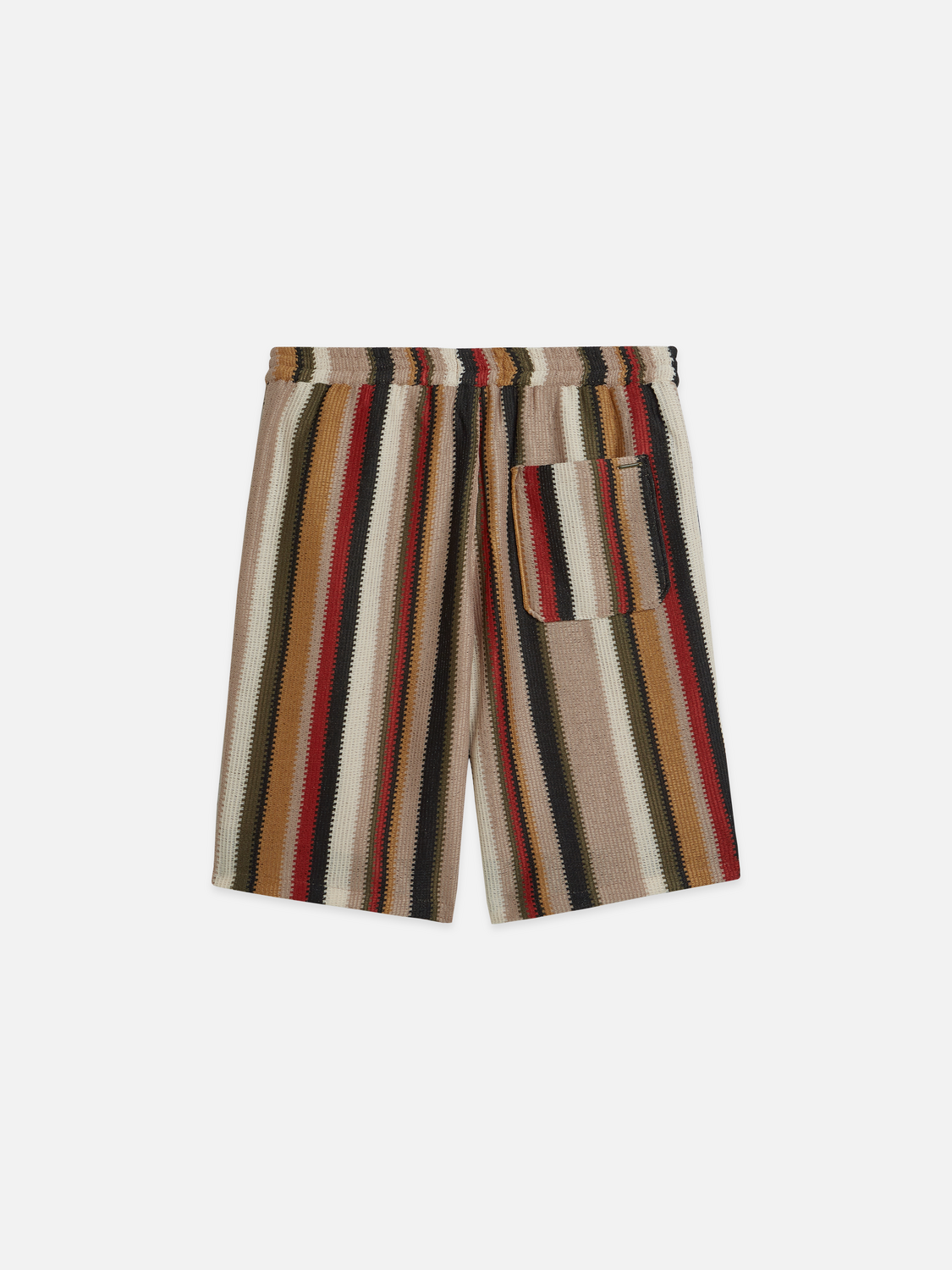 Crochet multicolor stripe relaxed bermuda shorts