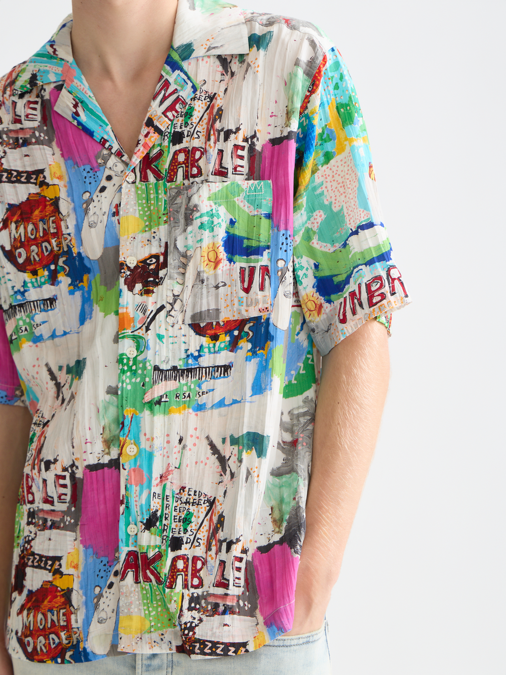 Basquiat printed relaxed short sleeve shirt
