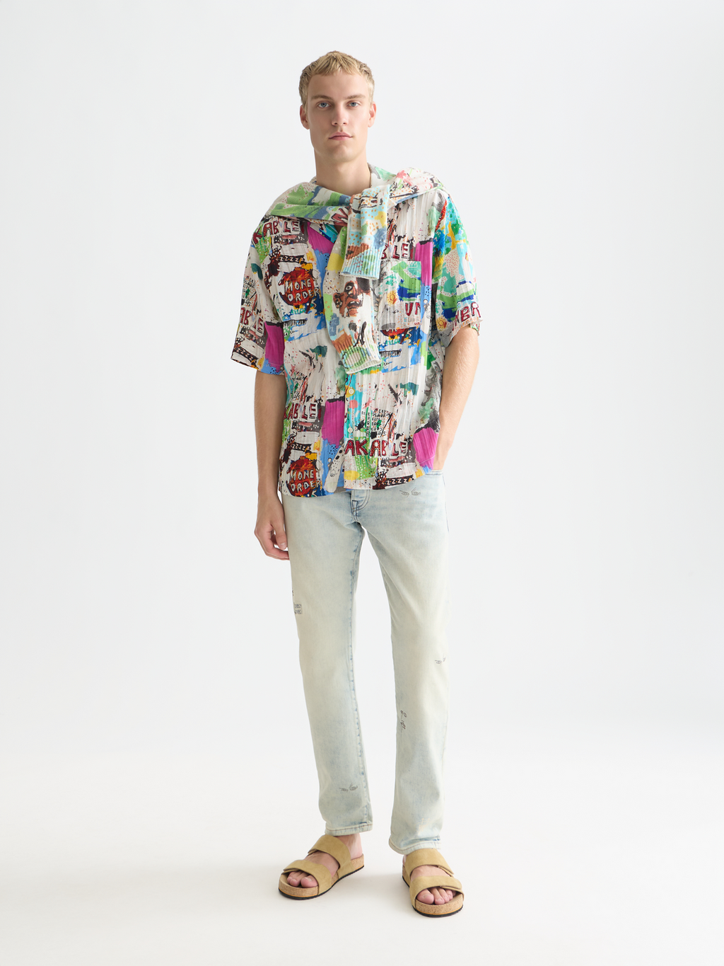 Basquiat printed relaxed short sleeve shirt