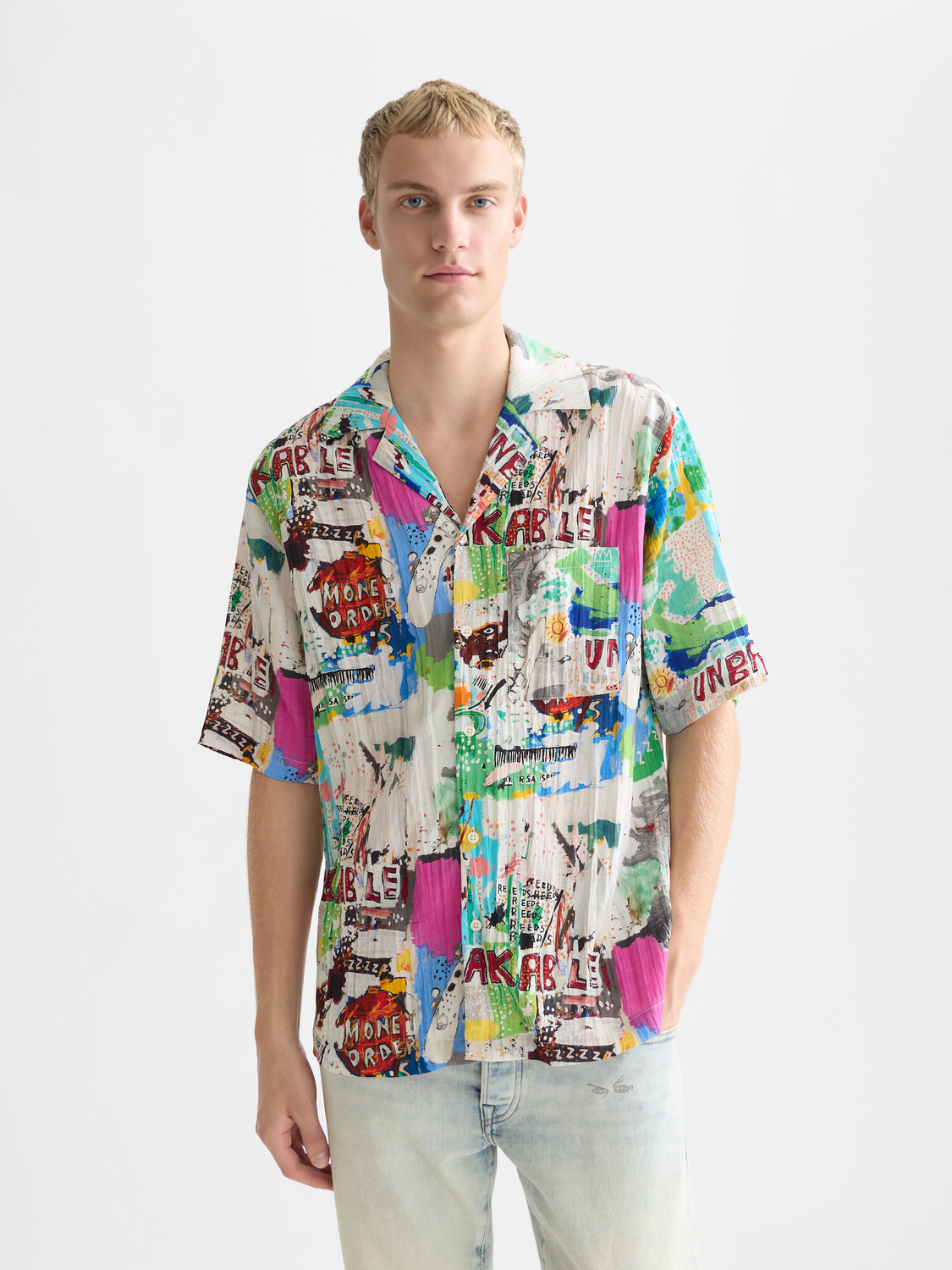 Basquiat printed relaxed short sleeve shirt