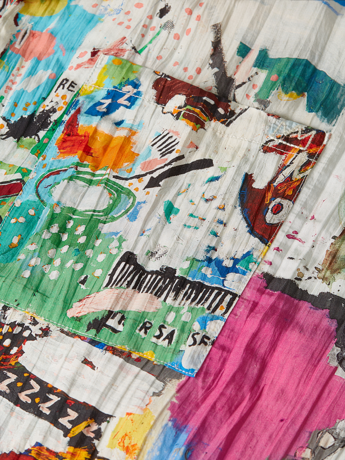 Basquiat printed relaxed short sleeve shirt