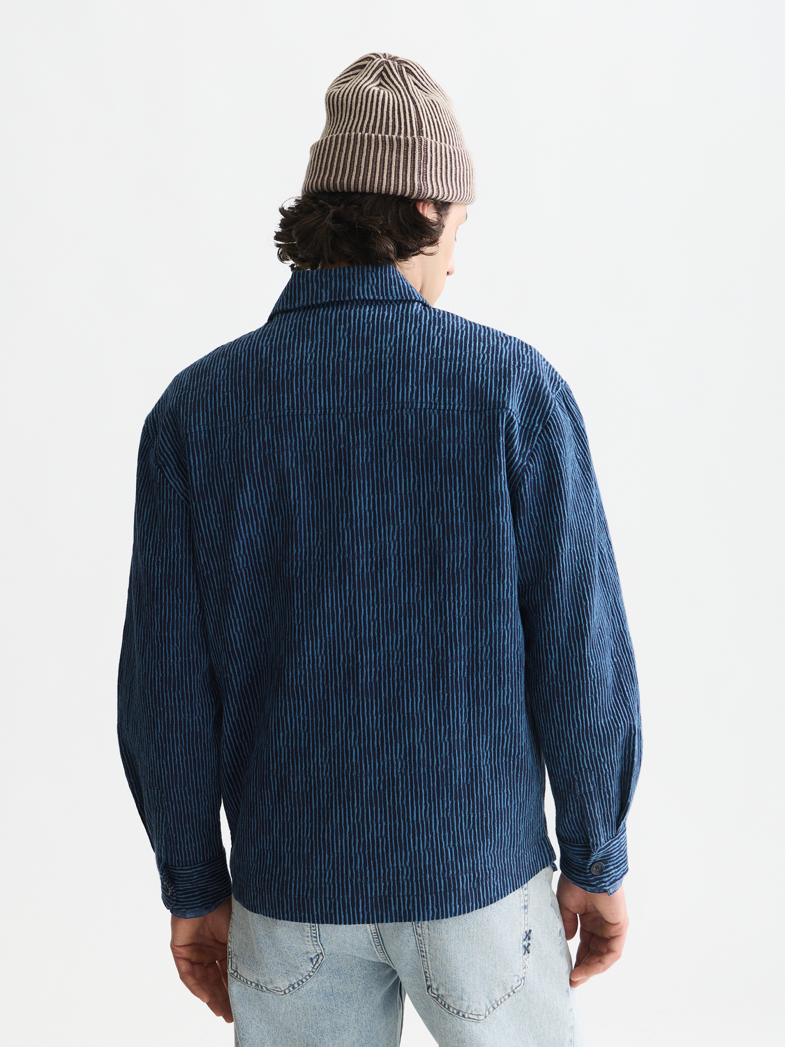 Jacquard stripe overshirt