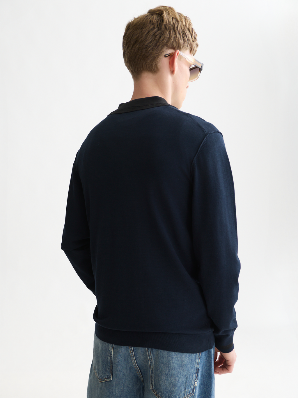 Viscose-Blend Long-Sleeve Polo