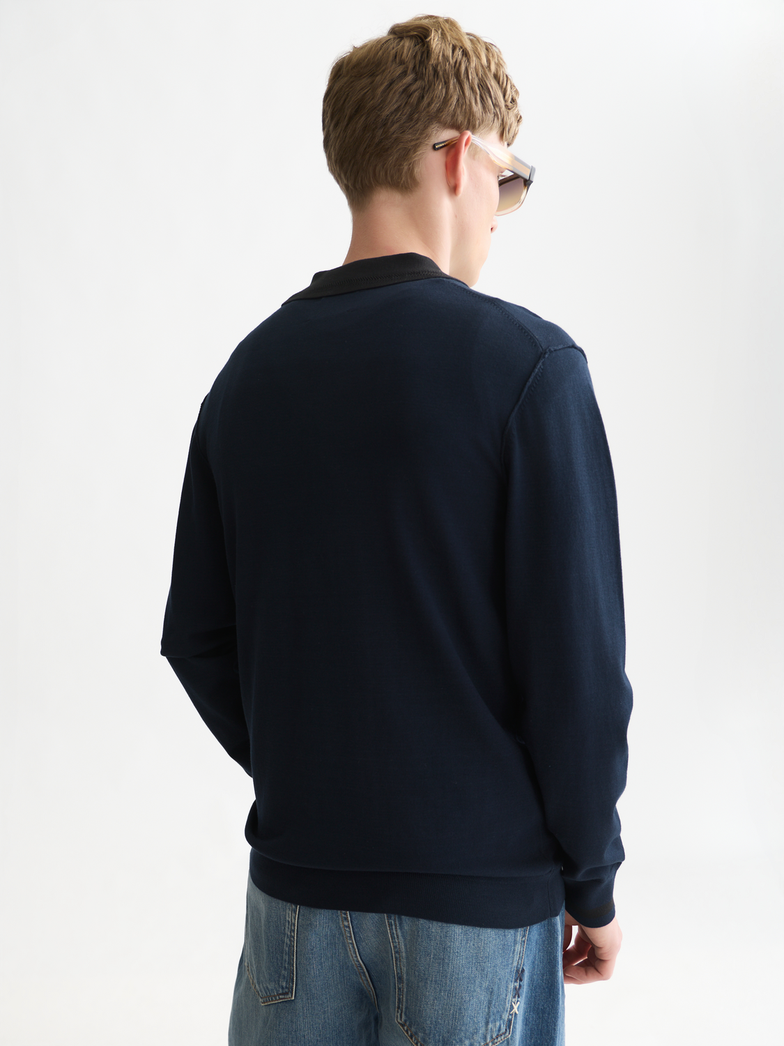 Viscose-Blend Long-Sleeve Polo