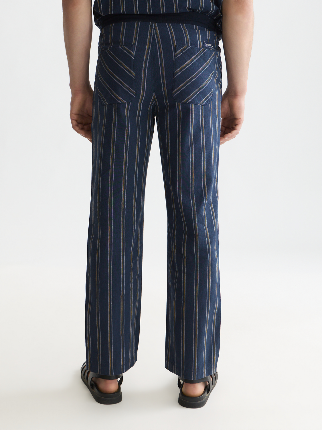 Otis striped linen blend straight jogger