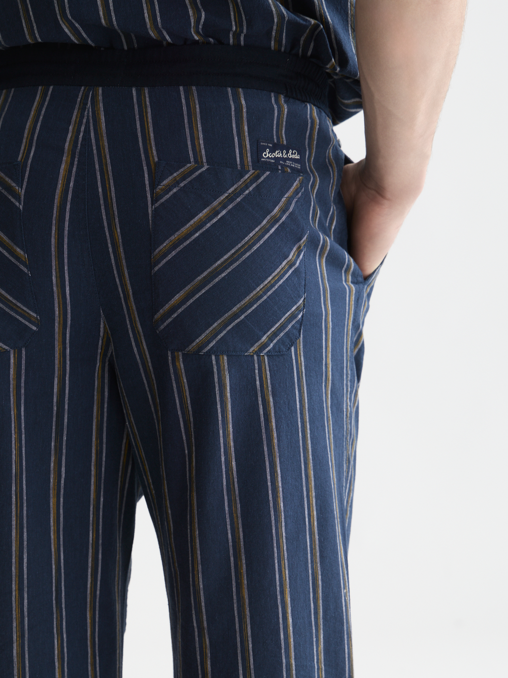 Otis striped linen blend straight jogger