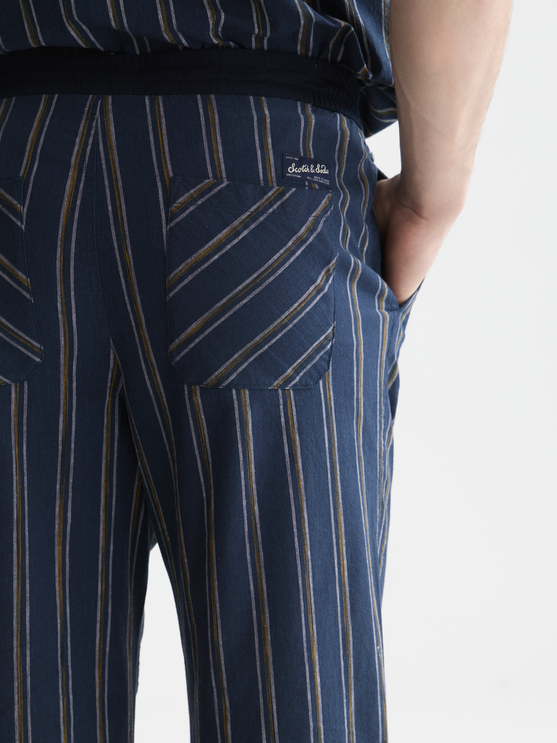 Otis striped linen blend straight jogger