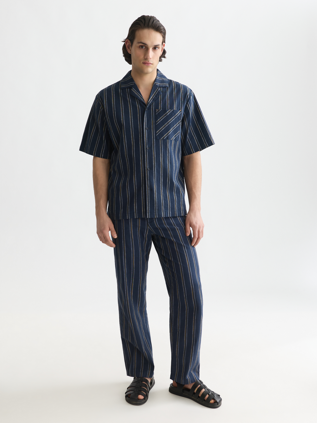 Otis striped linen blend straight jogger