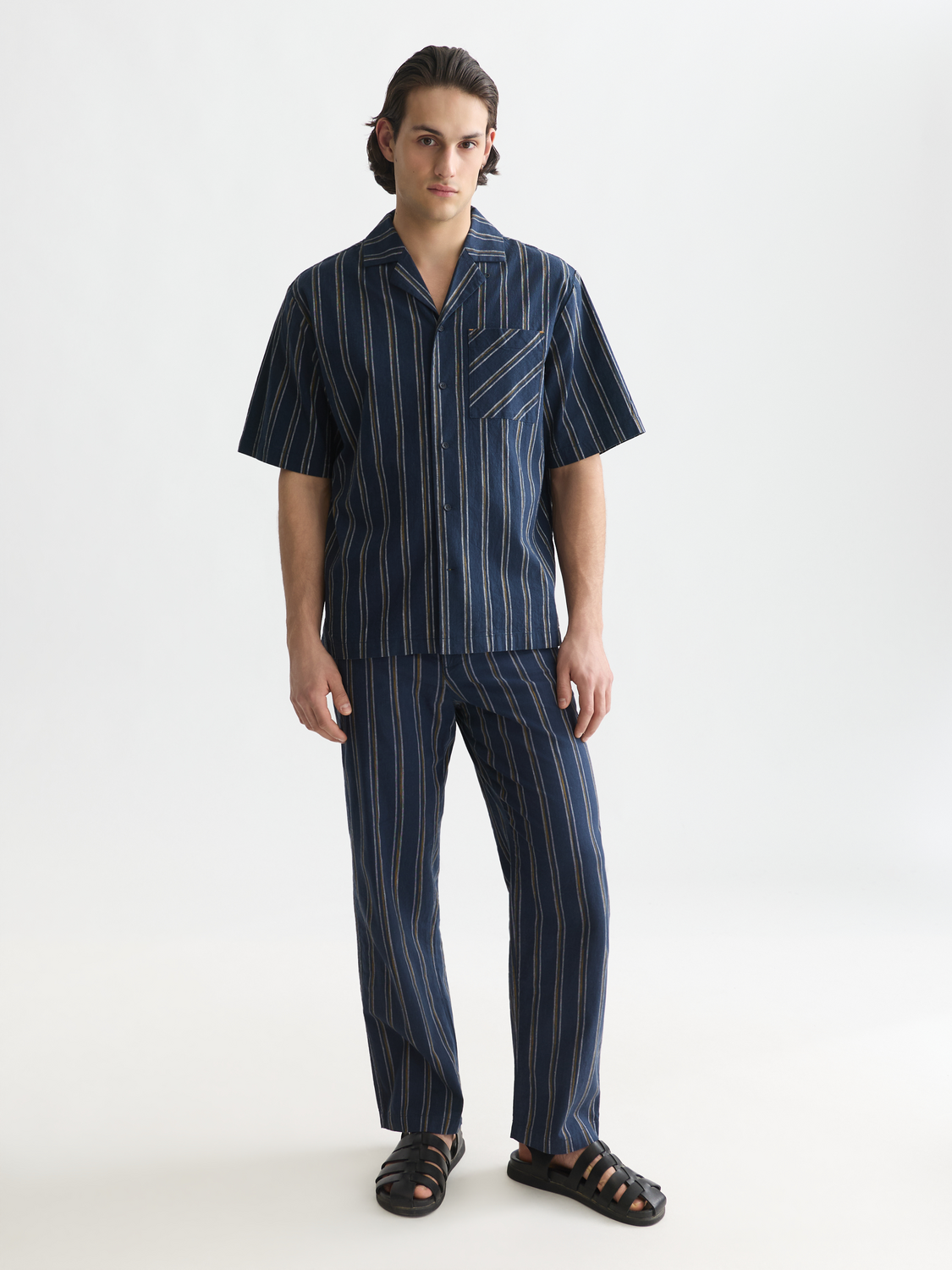Otis striped linen blend straight jogger
