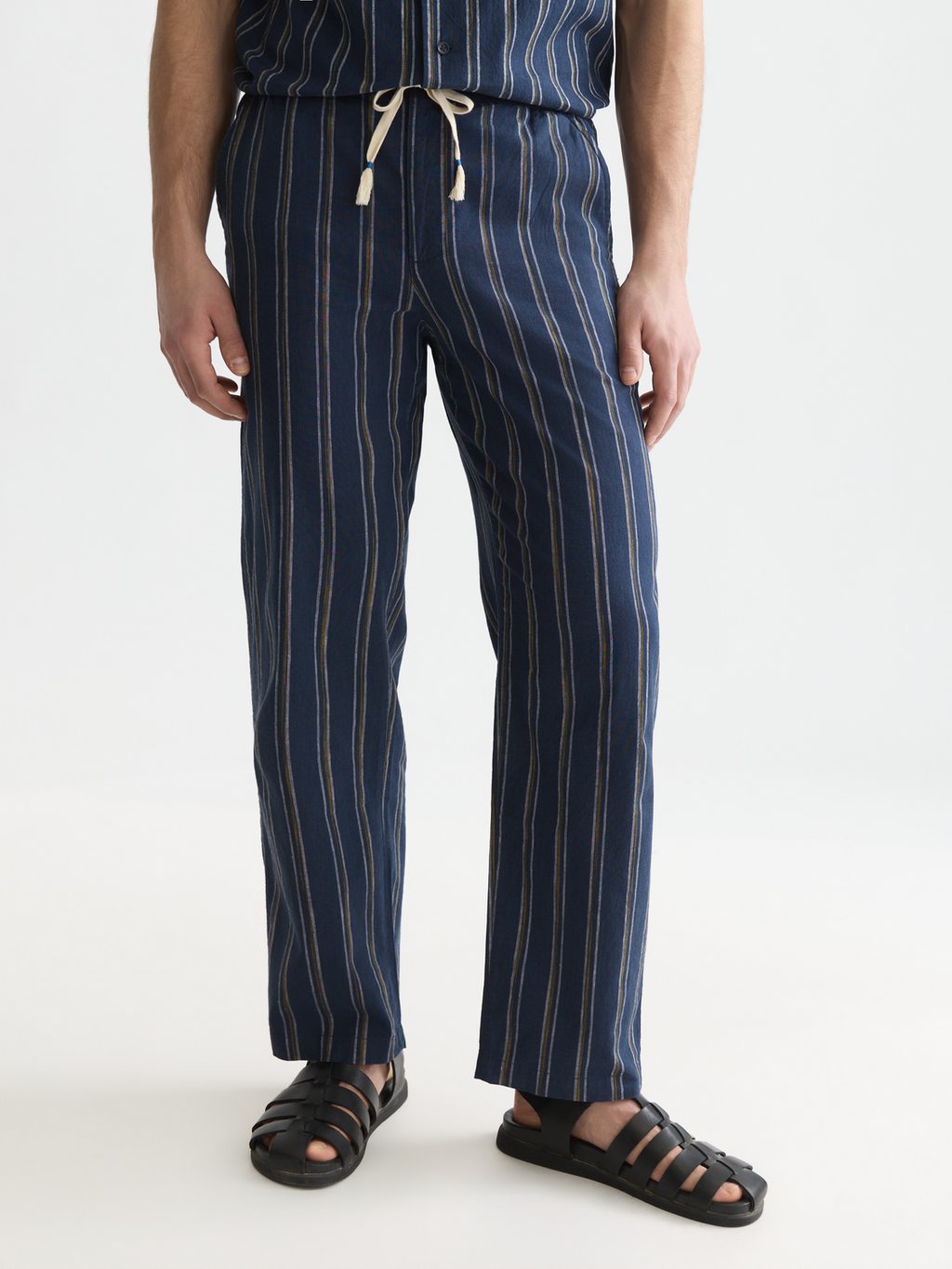 Otis striped linen blend straight jogger