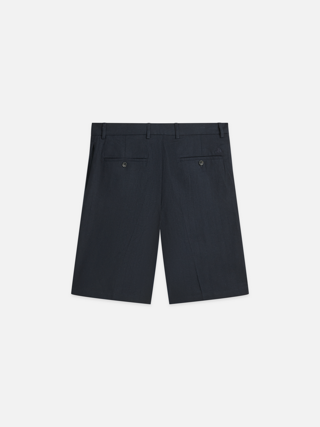 Pleated linen-blend herringbone wide chino shorts