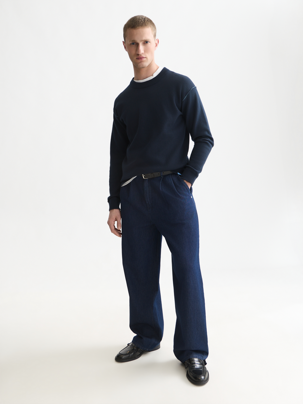Double-Face Merino-Blend Relaxed Pullover