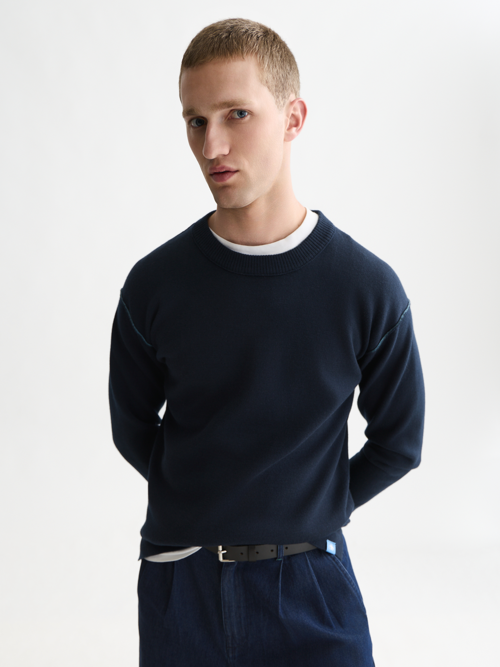 Double-Face Merino-Blend Relaxed Pullover