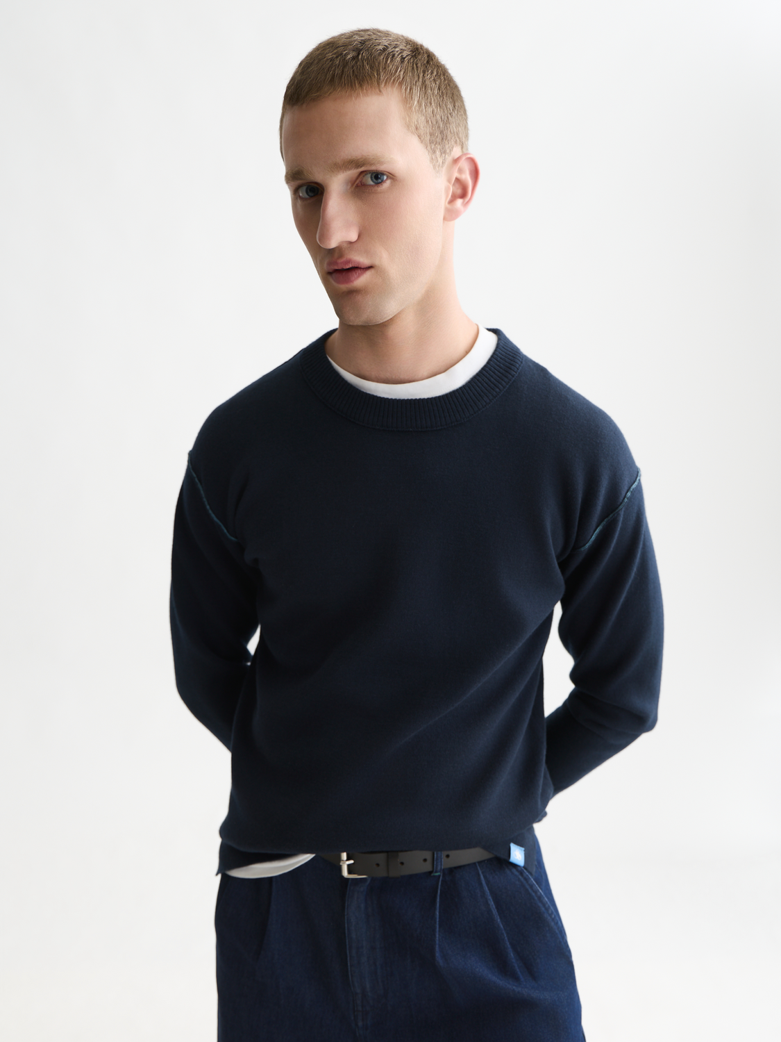 Double-Face Merino-Blend Relaxed Pullover