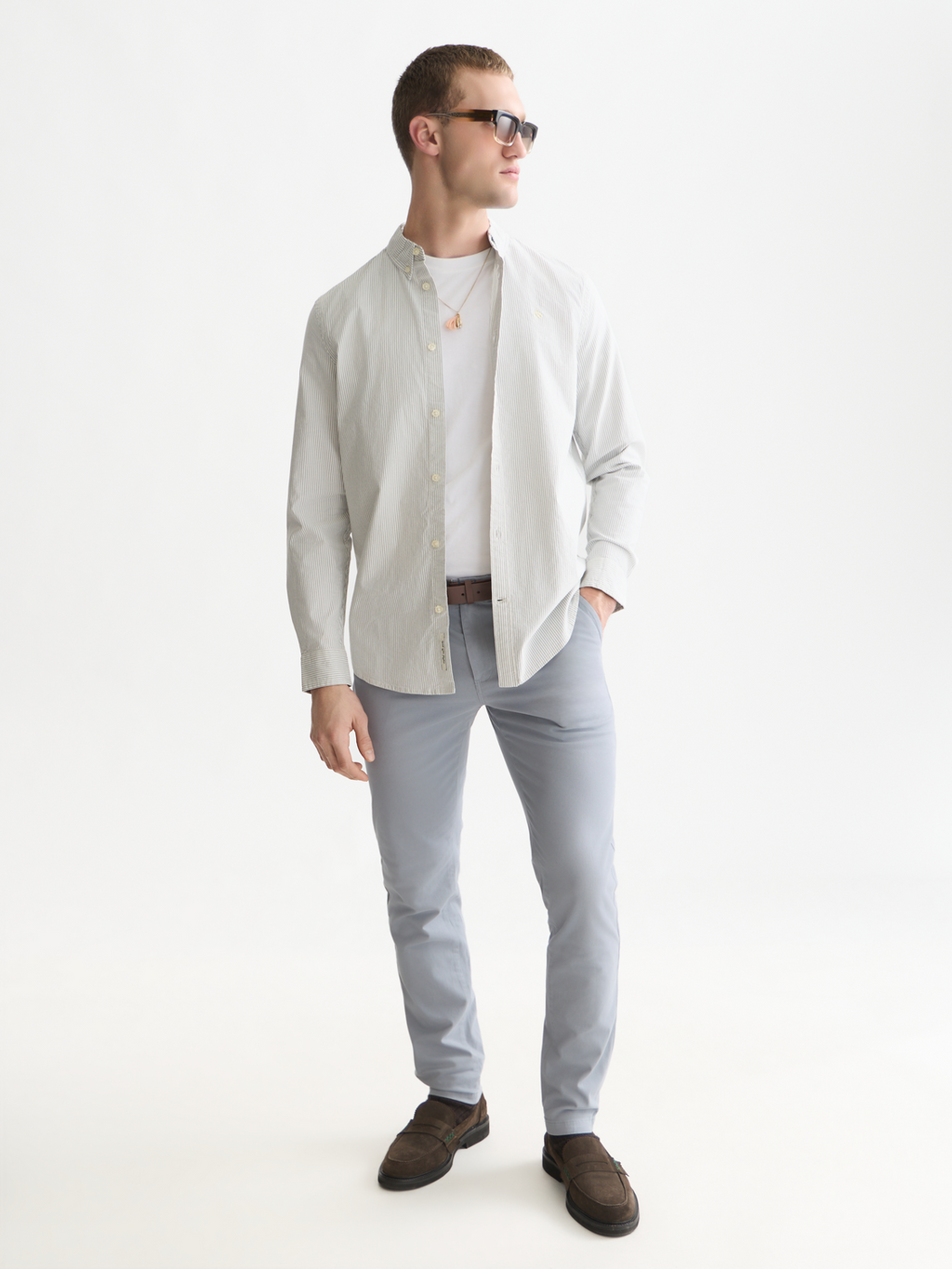 Seasonal Essentials Cotton Oxford Striped Shirt