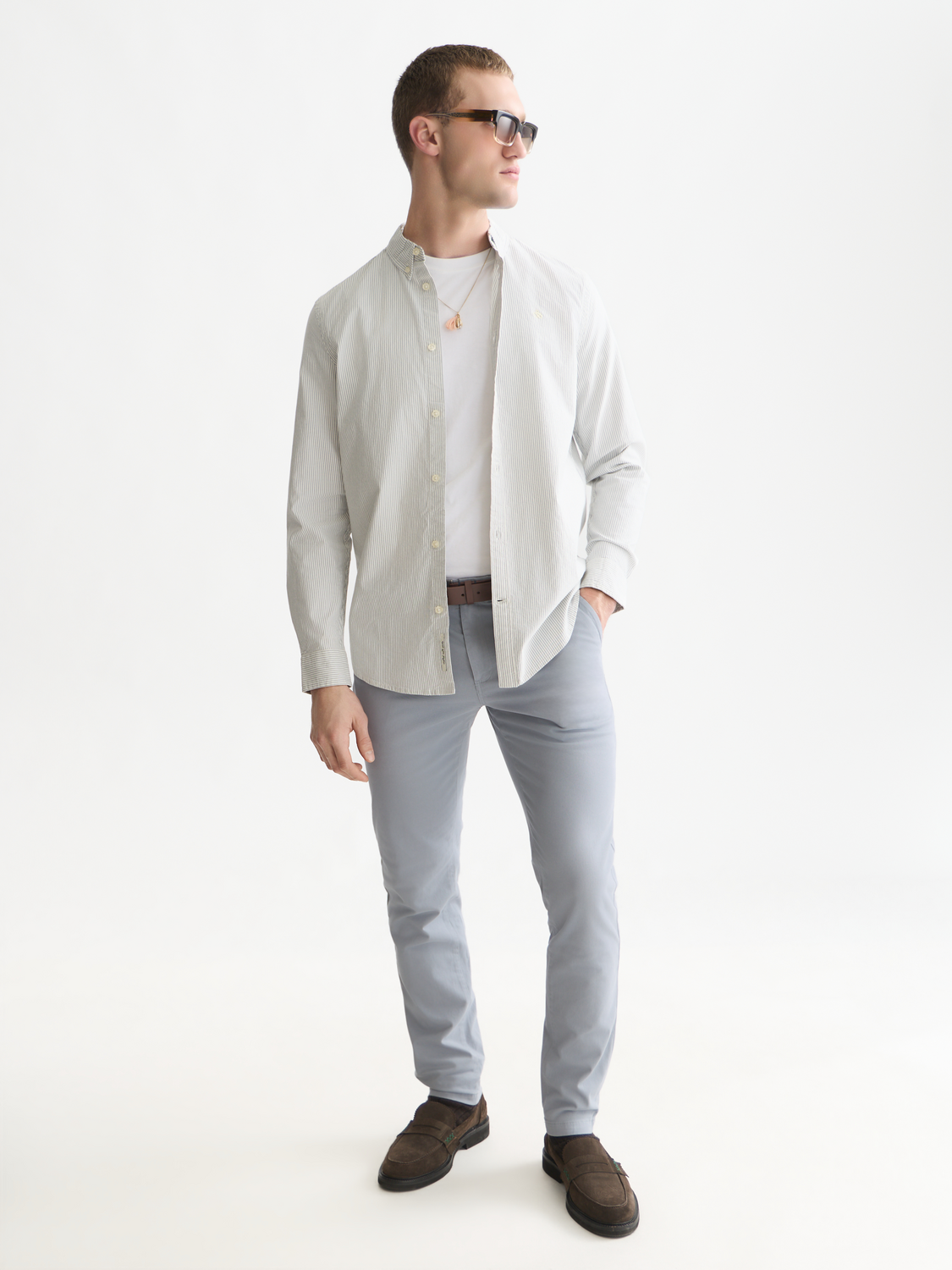 Seasonal Essentials Cotton Oxford Striped Shirt