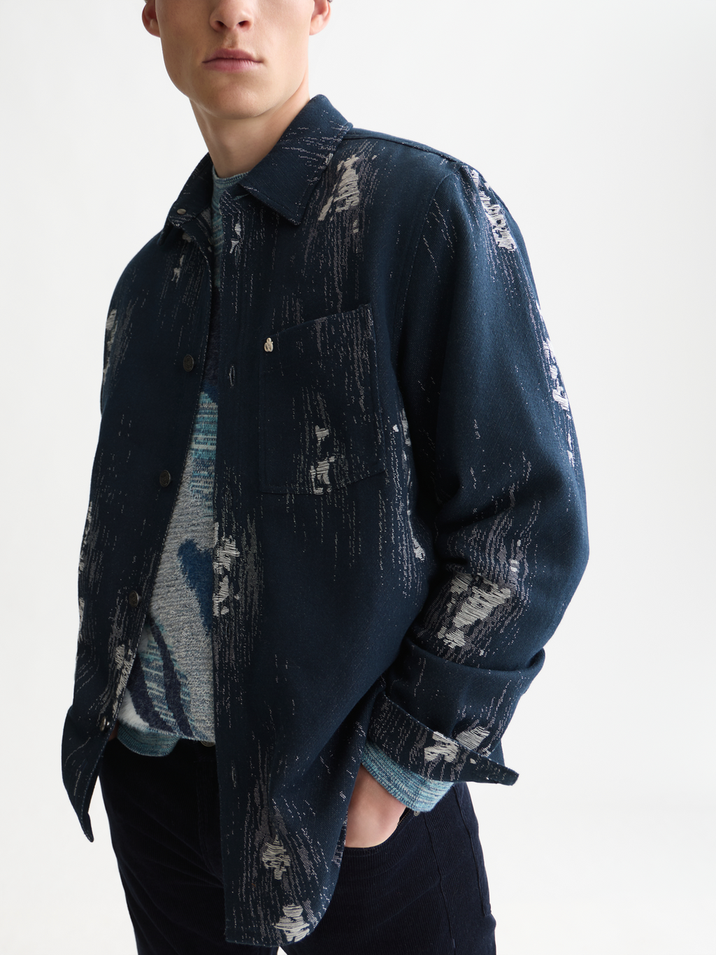 Jacquard Cotton-Blend Relaxed Overshirt