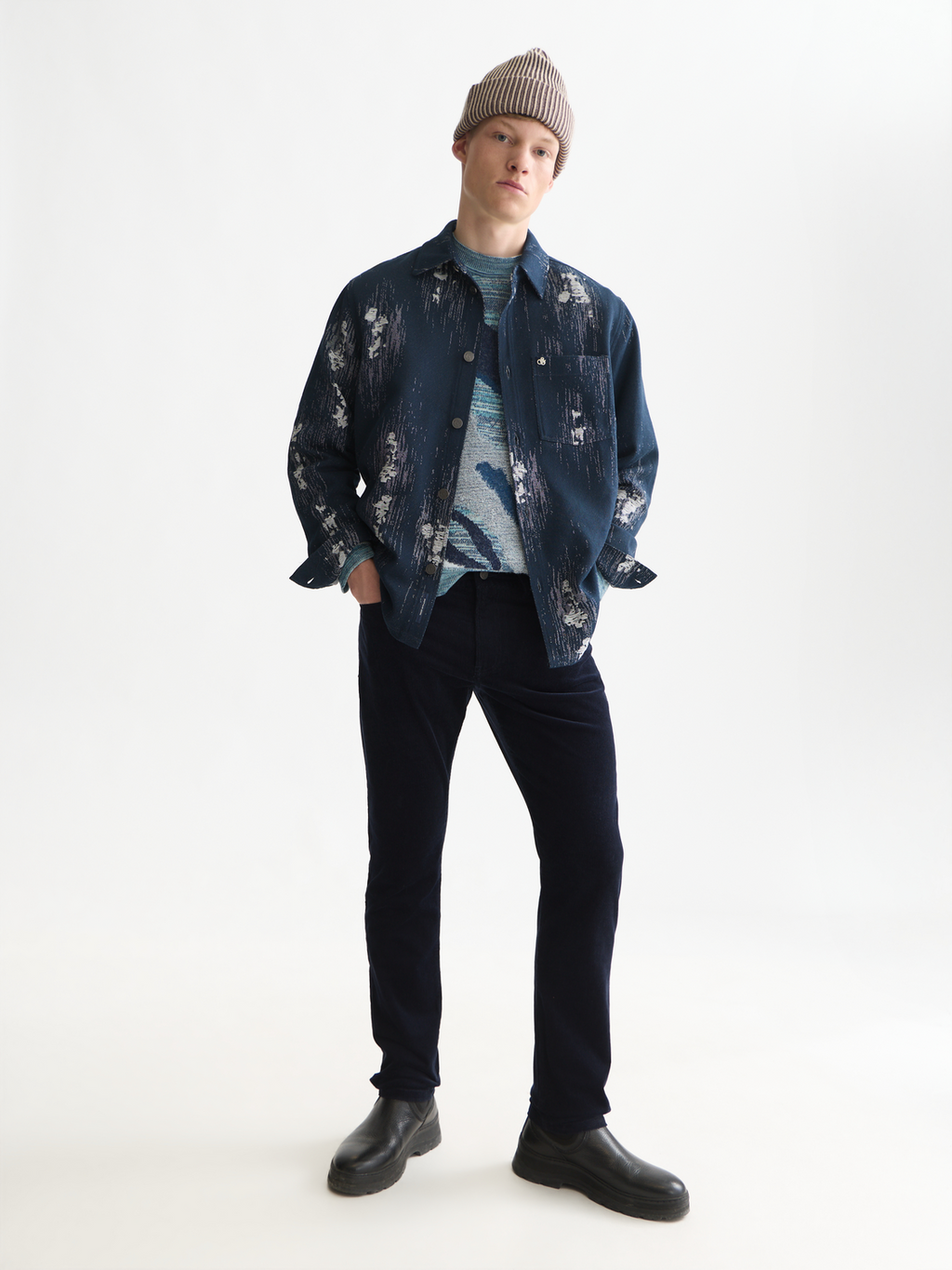 Jacquard Cotton-Blend Relaxed Overshirt