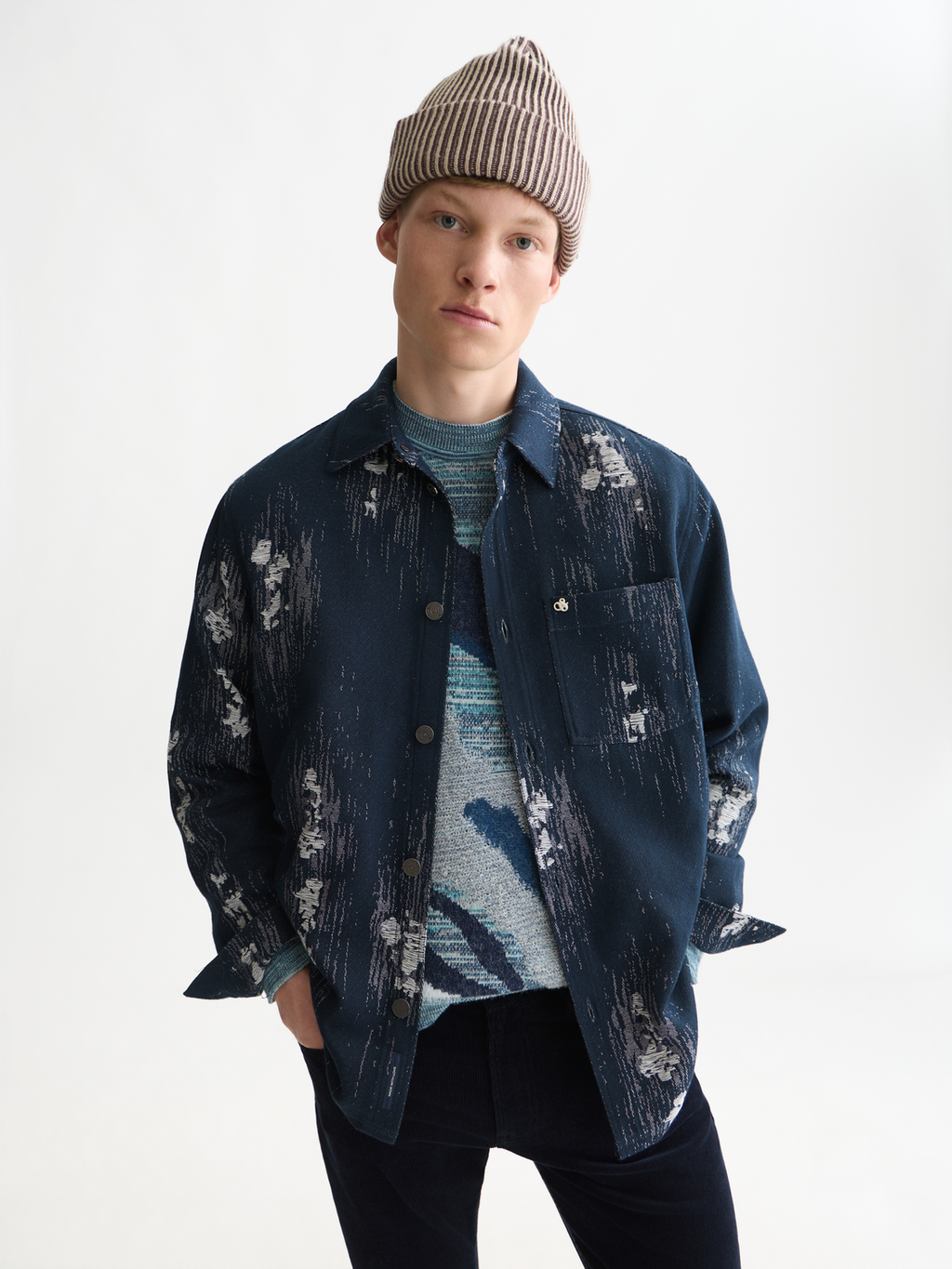 Jacquard Cotton-Blend Relaxed Overshirt